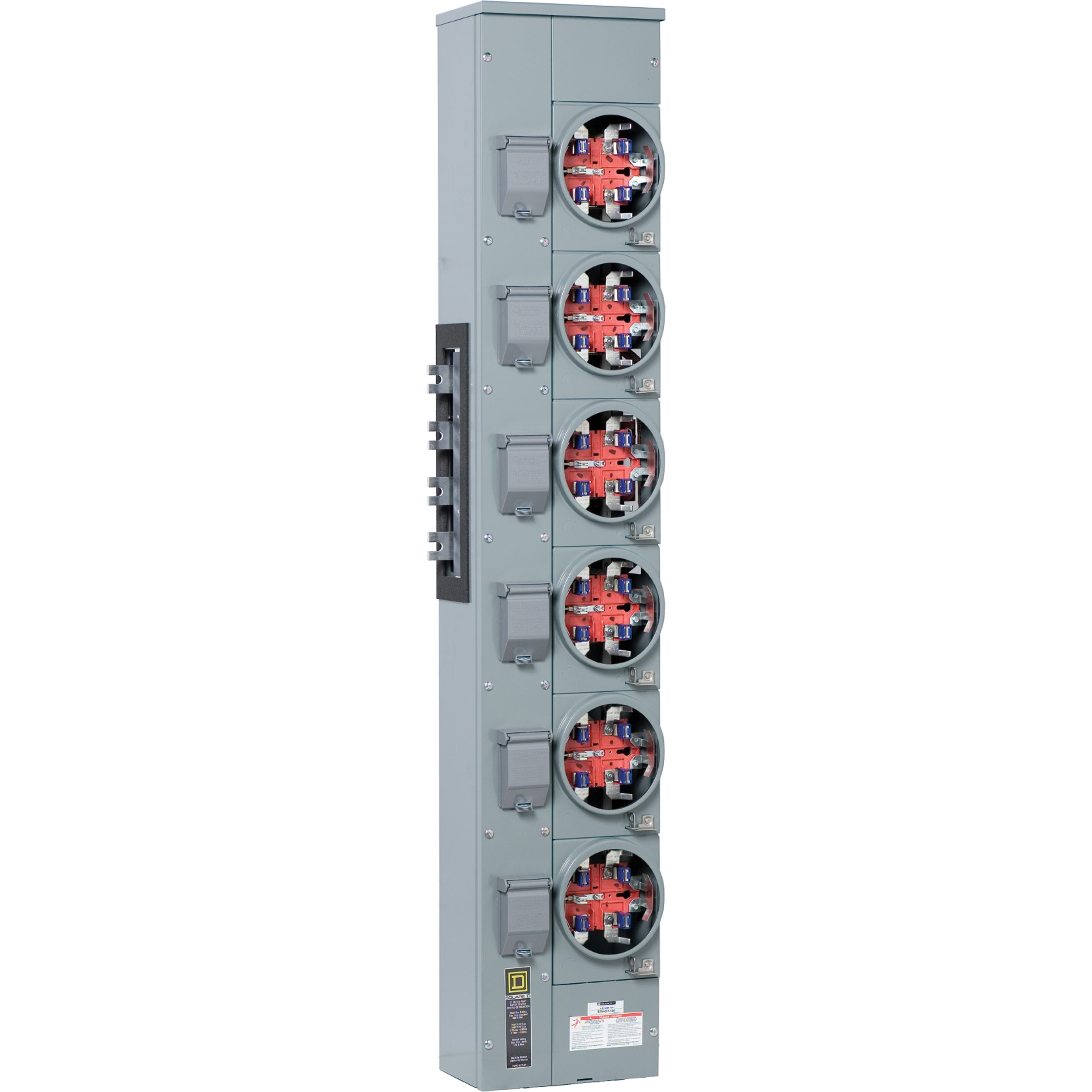 EZMH316125 - Branch unit, EZ Meter-Pak, 125A, 6 x 5 jaw sockets, 208Y/120VAC, horn bypass, ringless, 800A Al busbar