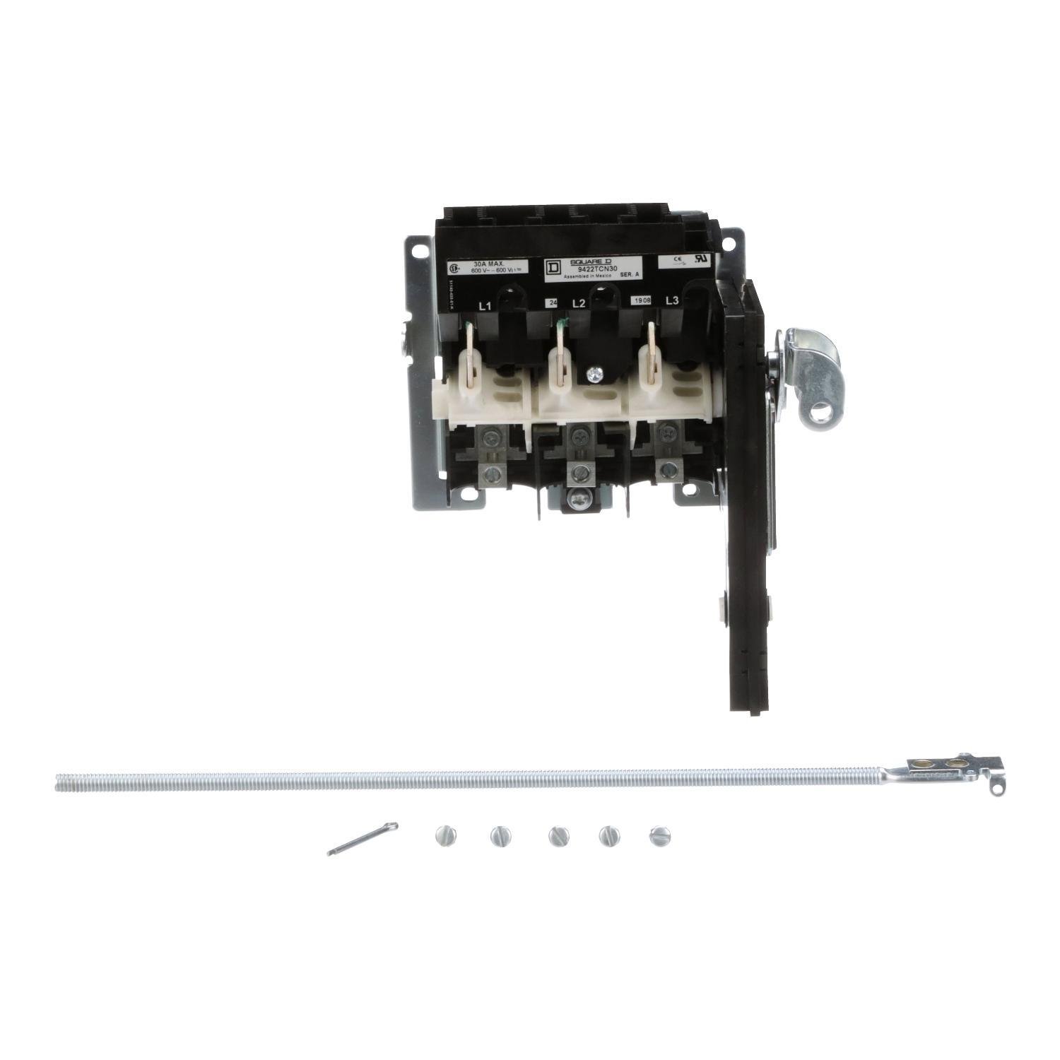 9422TCN30 - Operating mechanism, flange mounted, variable depth, 30A, 600V, no fuse, switch mechanism