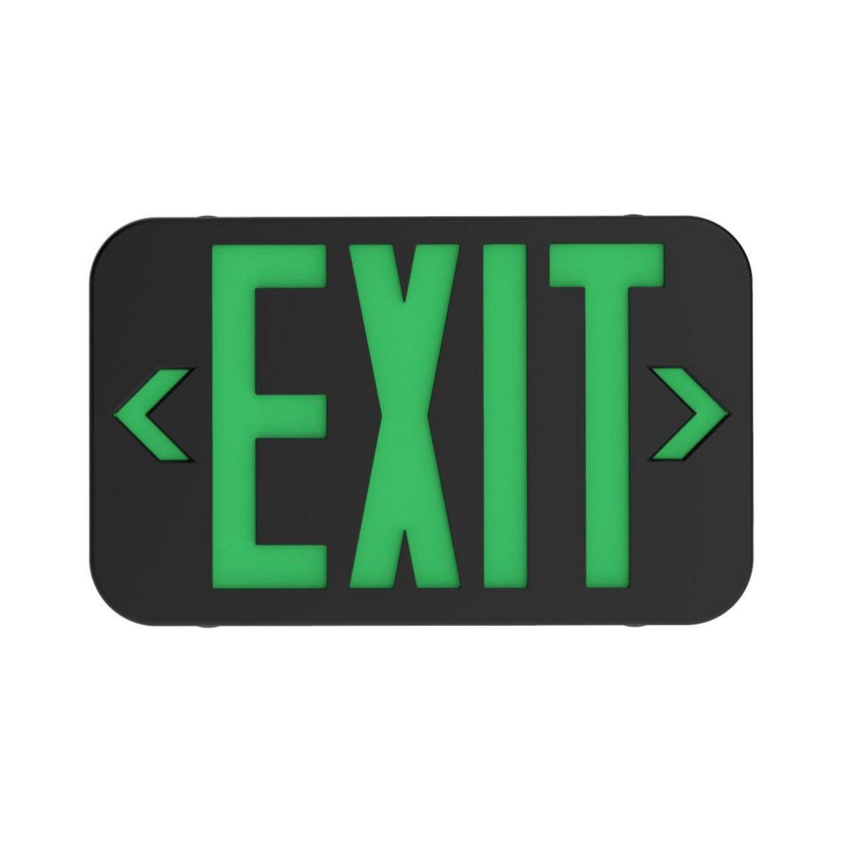 CEGB - CE series LED emergency exit sign, Mounting Type: Wall or ceiling mount, Number of Faces: double-face, Face style: universal face, Wording On Sign: EXIT, Letter Color: green, Housing Finish: Black, Number of Lamps: 1, Operation: emergency operation
