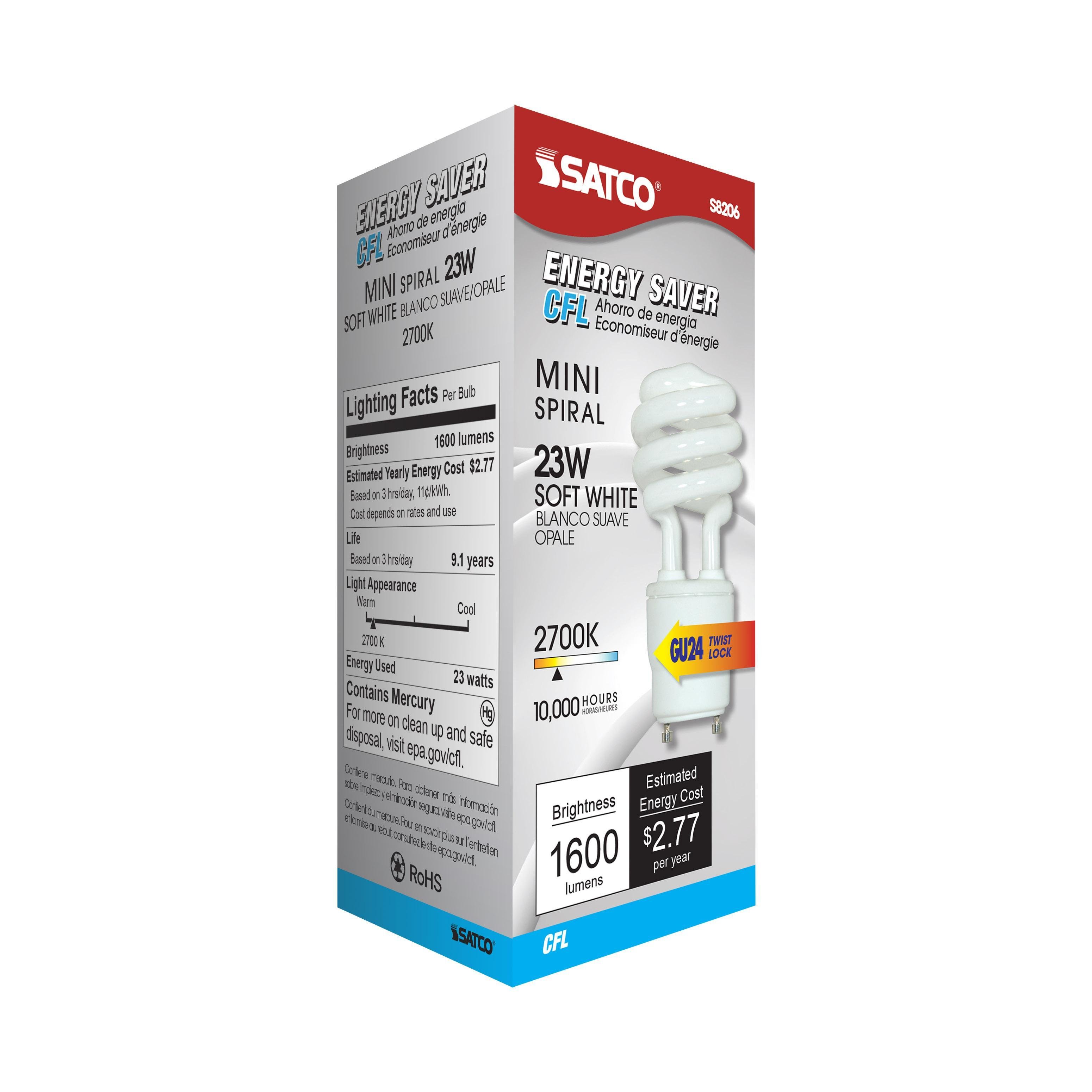 Picture of S8206 - 23 Watt - Mini Spiral Compact Fluorescent - 2700K - 82 CRI - GU24 base - 120 Volt