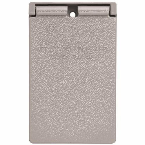 CA26-GV - Cast Weatherproof Decorator/GFCI Vertical Cover, Self-Closing, Gray