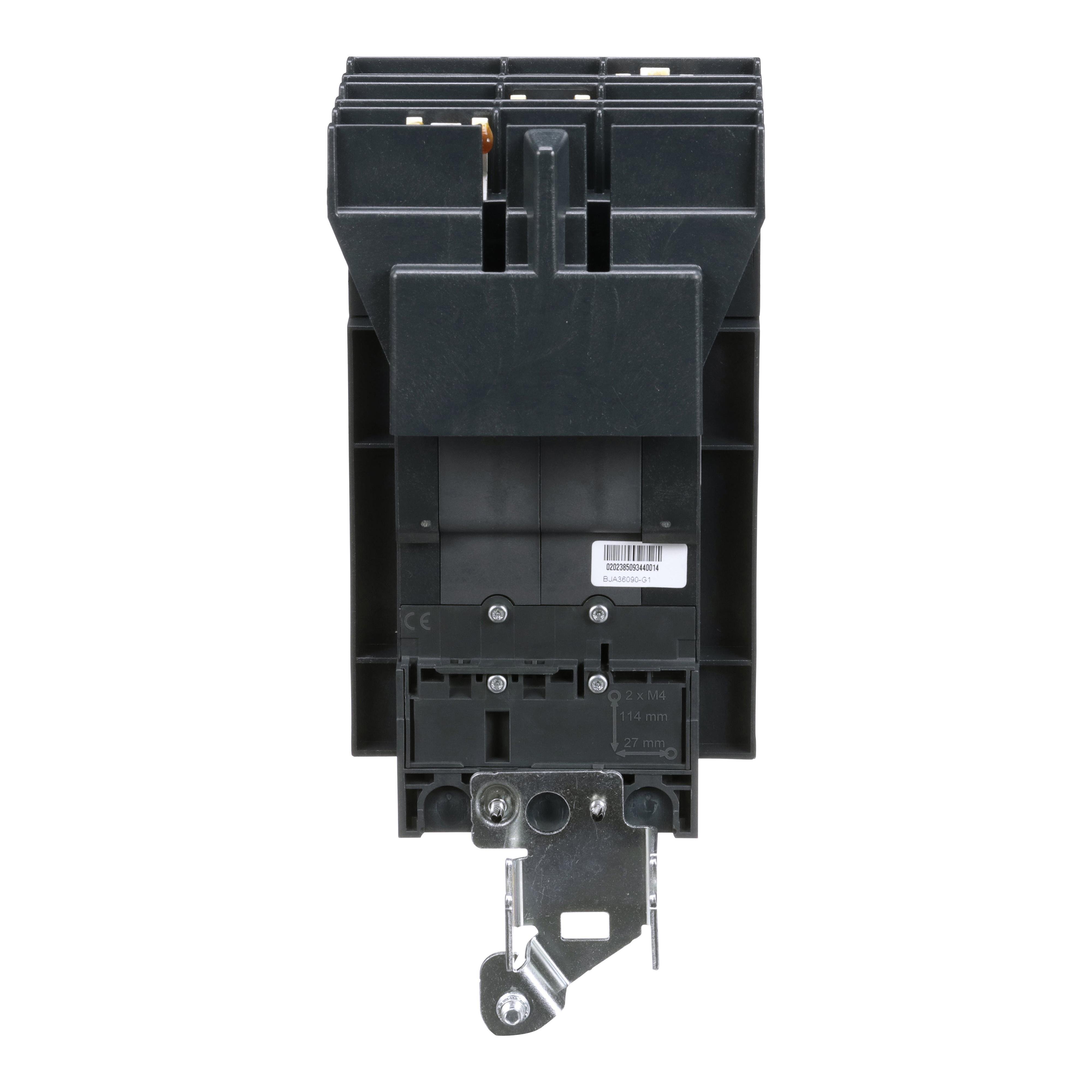 Picture of BJA36090 - Circuit breaker, PowerPacT B, 90A, 3 pole, 600Y/347VAC, 25kA, I-Line, thermal magnetic, 80%, ABC