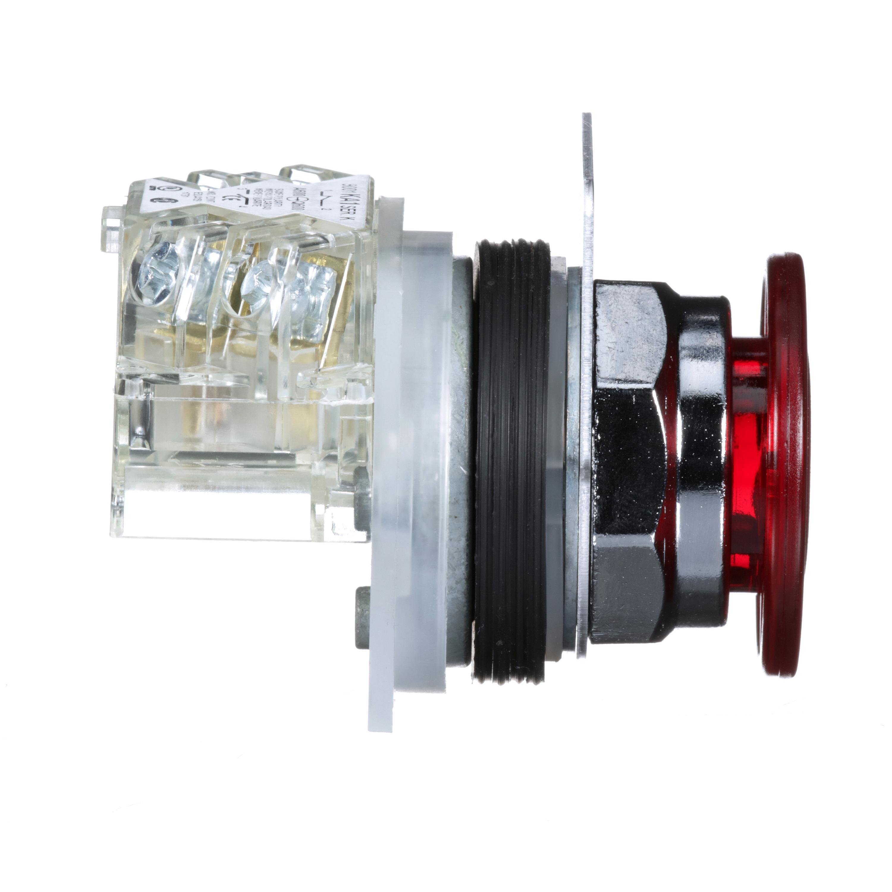 Picture of 9001KR9RH13 - 30mm Push Button, Type K, push pull operator, red mushroom cap, 1 NO and 1 NC