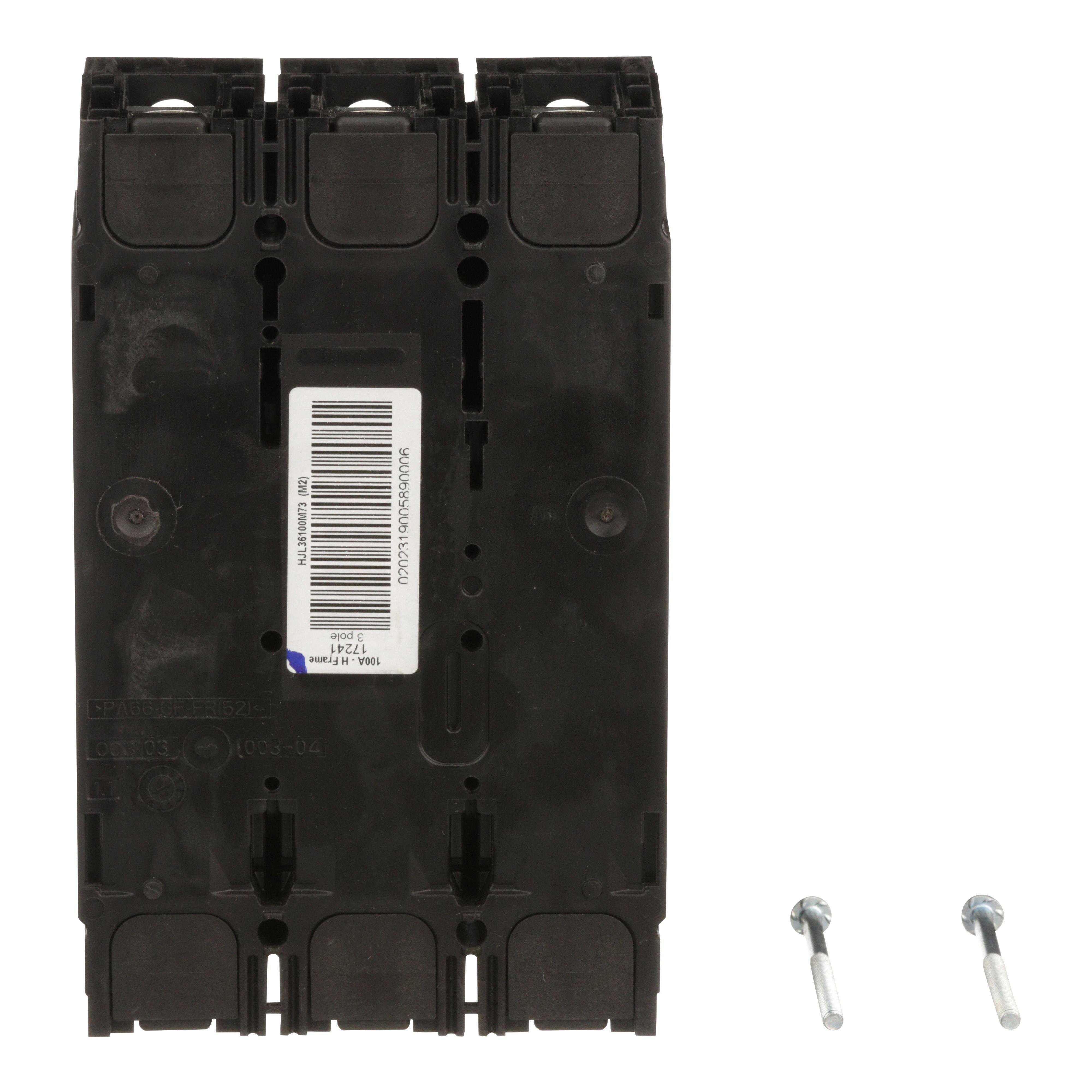 Picture of HJL36100M73 - Motor circuit protector, PowerPacT H, 100A, 3 pole, 600VAC, 25kA, lugs, thermal magnetic, 80%