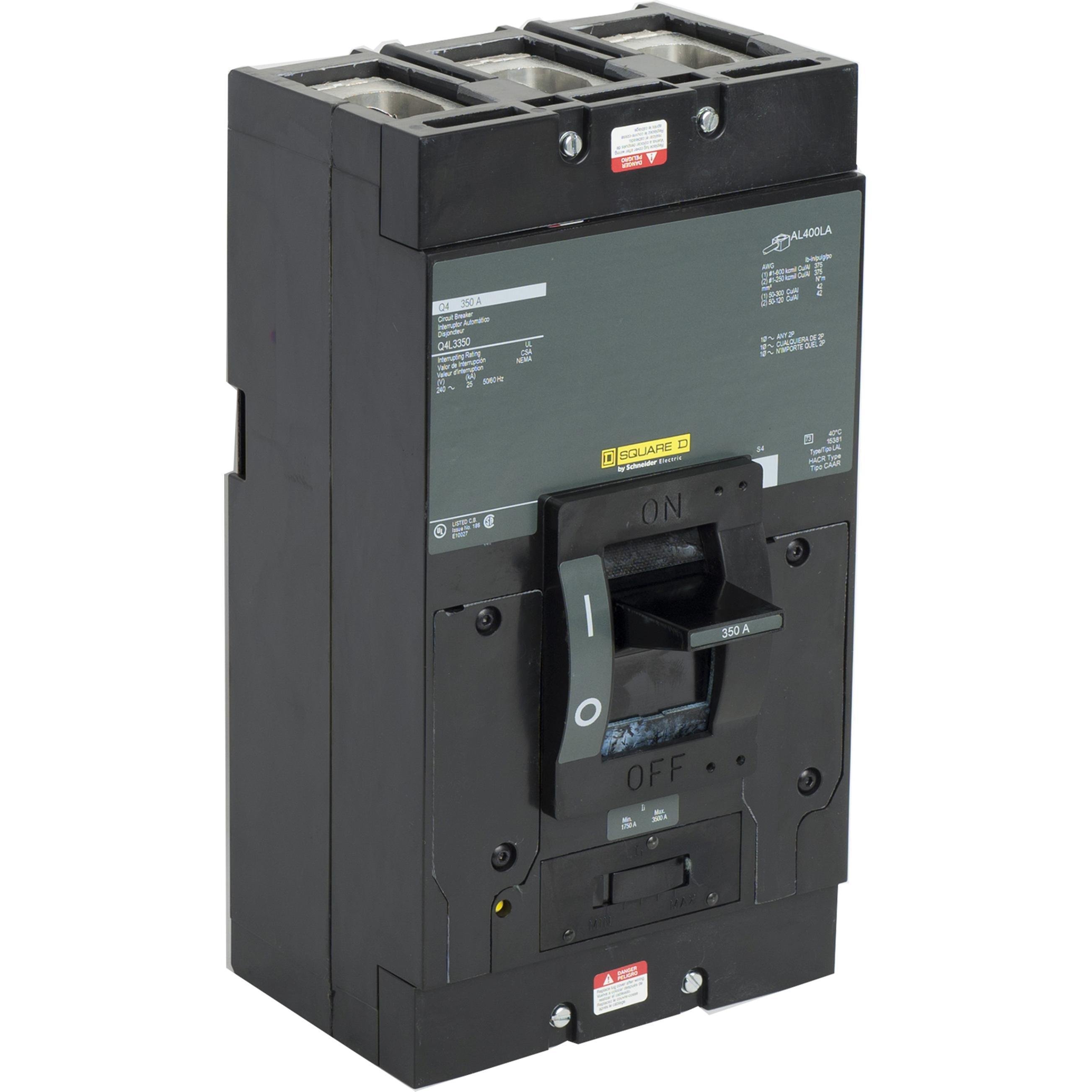 Q4L3350 - Circuit breaker, Q4, 350A, 3 pole, 240VAC, 25kA, lugs, thermal magnetic