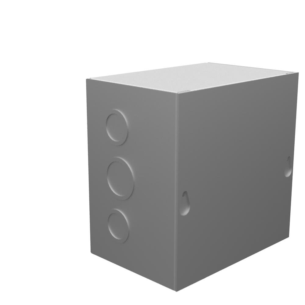 Picture of 664-SC1-NP - 6x4X6 Screw Cover Type 1 UL Listed Steel Knockouts No Paint Cover With Teardrop Slots Mounting Holes In Back