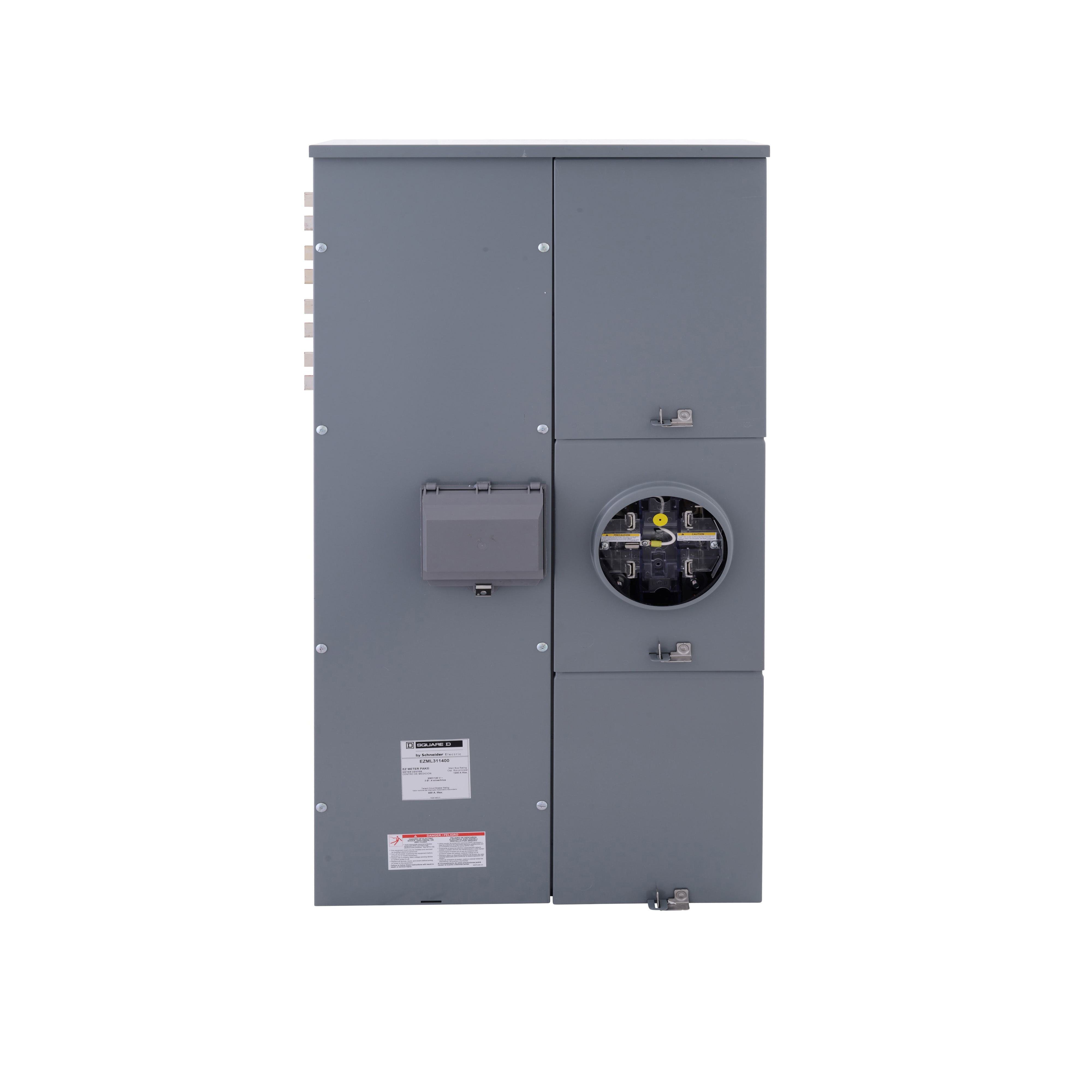 Picture of EZML311400 - Branch unit, EZ Meter-Pak, 400A, 1 x 5 jaw socket, 208Y/120VAC, lever bypass, ringless, 1200A Cu busbar