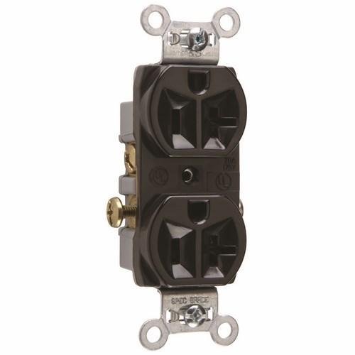 CR20-BK - 20A 125V Commercial Spec-Grade Duplex Receptacle, Side Wire, Black
