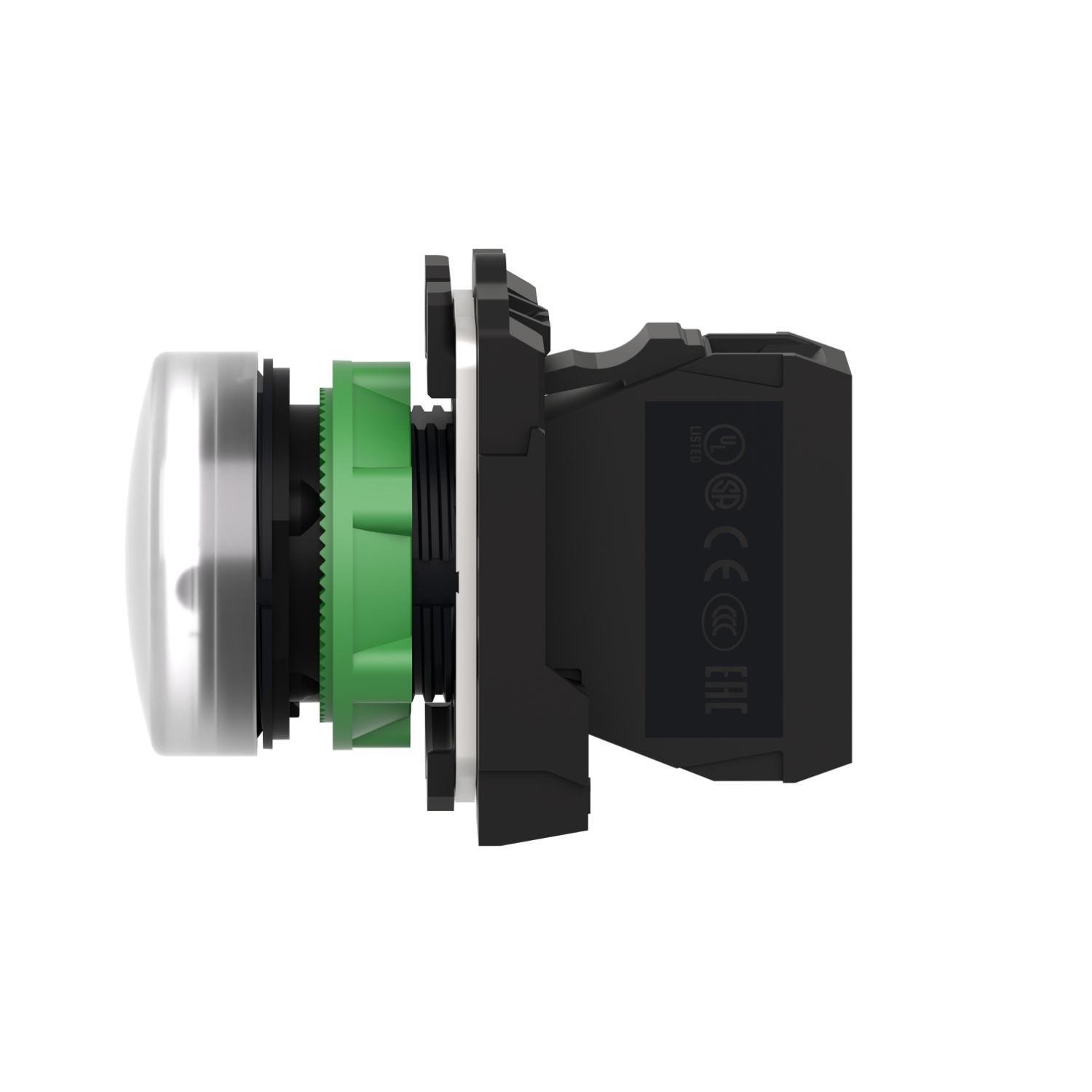 XB5AVG1 - pilot light, Harmony XB5, grey plastic, white, 22mm, universal LED, plain lens, 110...120V AC