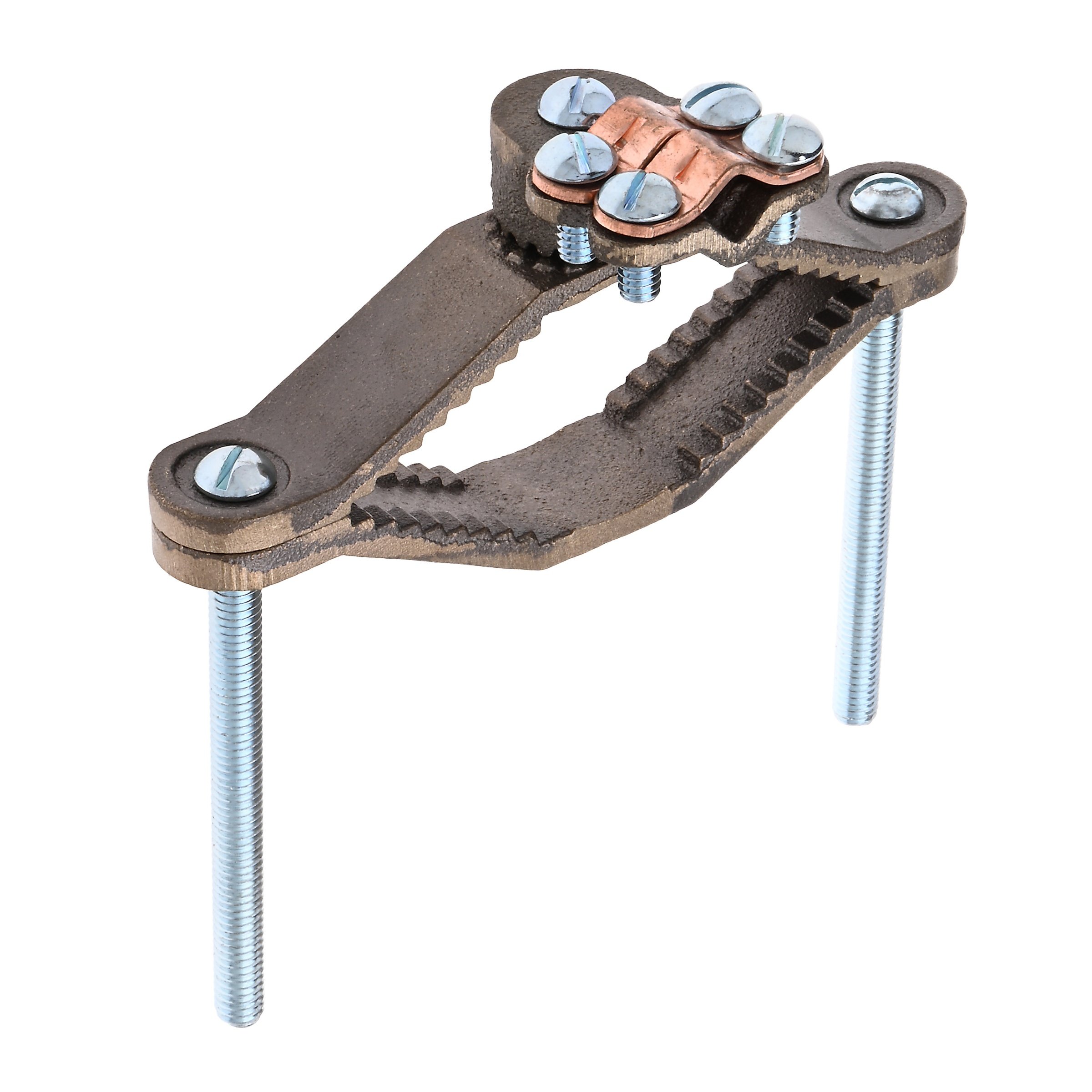 G-15 - Heavy Duty Bronze Ground Clamp, Wire Adapter, 2-1/2″ to 4″ Pipe