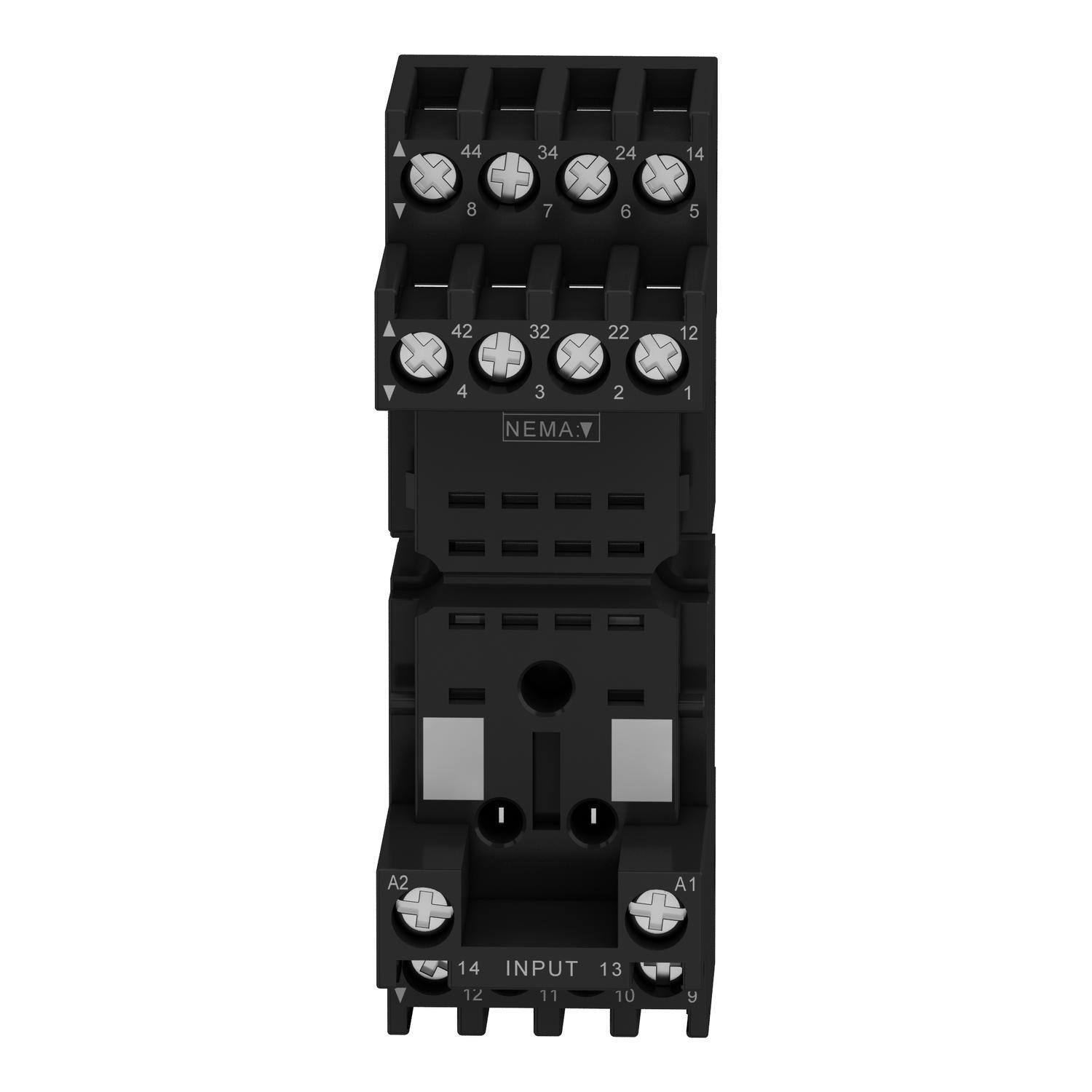 RXZE2M114M - socket, Harmony Electromechanical Relays, for RXM2 RXM4 relays, screw connec to rs, mixed contact