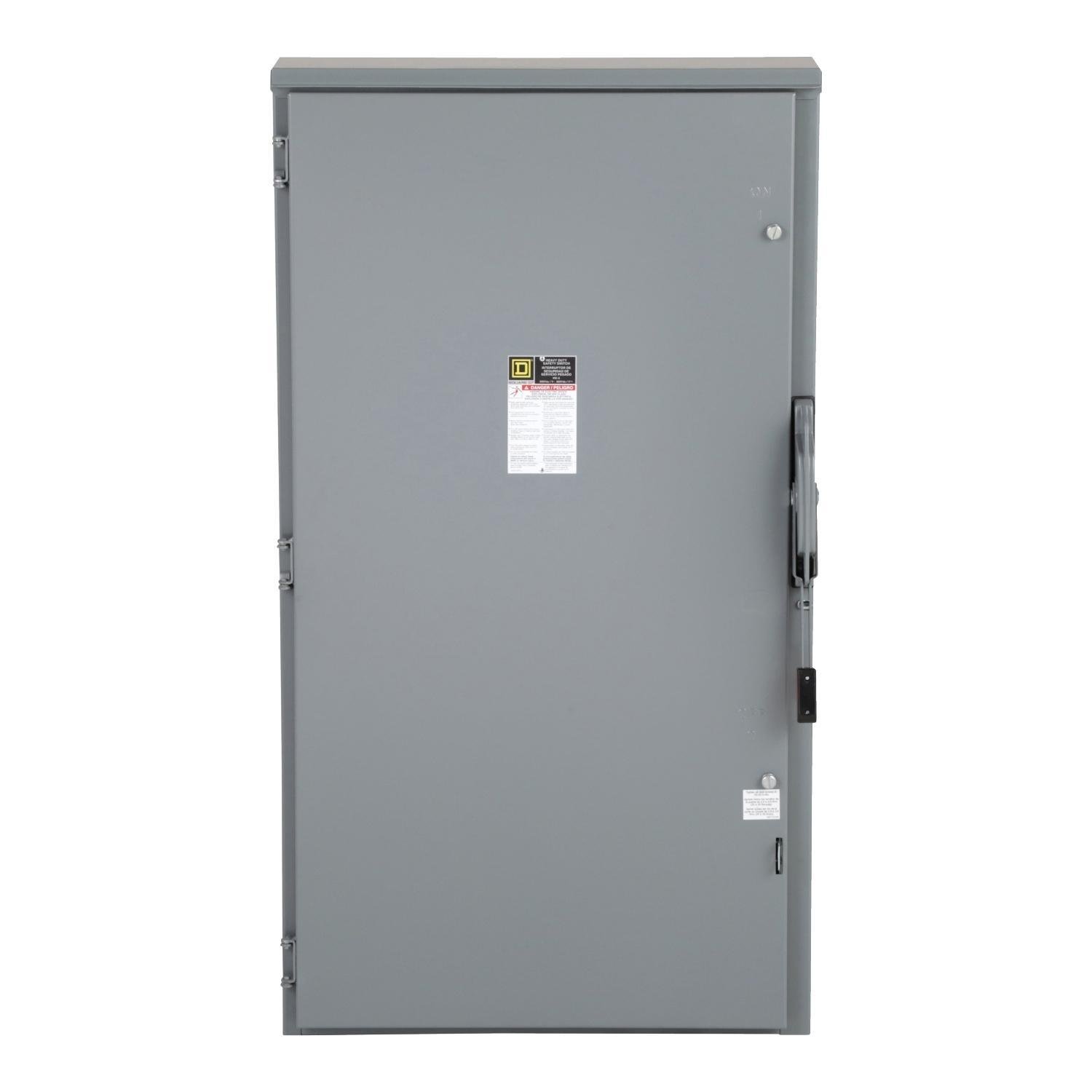 HU365NR - Safety switch, heavy duty, non fusible, 400A, 4 wire, 3 pole, 1 neutral, 350hp, 600VAC/DC, NEMA 3R