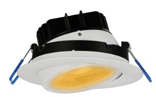 LL4G/27K/WH - Lotus LED Lights 4 Inch Round Eyeball Gimbal 11.4W LED 2700K White 38 Degree 960Lm Type IC Airtight Wet Locations Energy Star 90 CRI (LL4G-27K-WH)