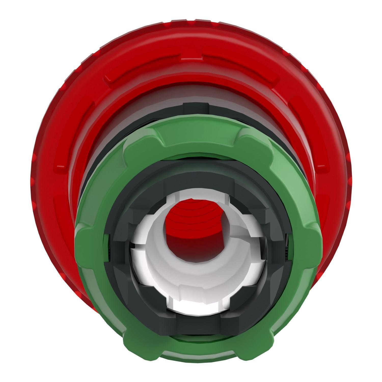 Picture of ZB5AW743 - Head for illuminated emergency switching off push button, Harmony XB5, plastic, red mushroom 40mm, 22mm, universal LED, turn to release