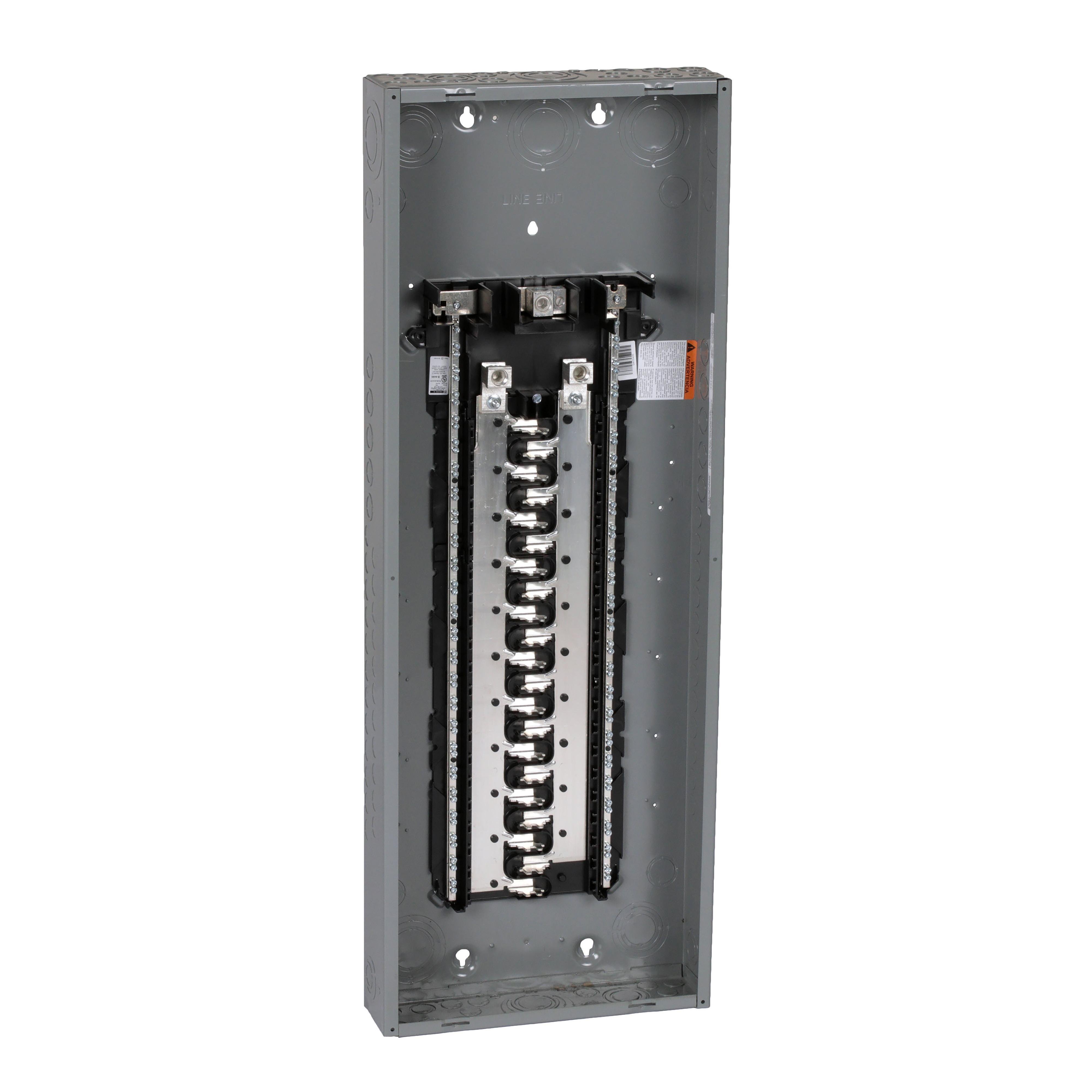 HOM4284L225PGC - Load center, Homeline, 1 phase, 42 spaces, 84 circuits, 225A convertible main lugs, PoN, NEMA1, gnd bar, combo cover