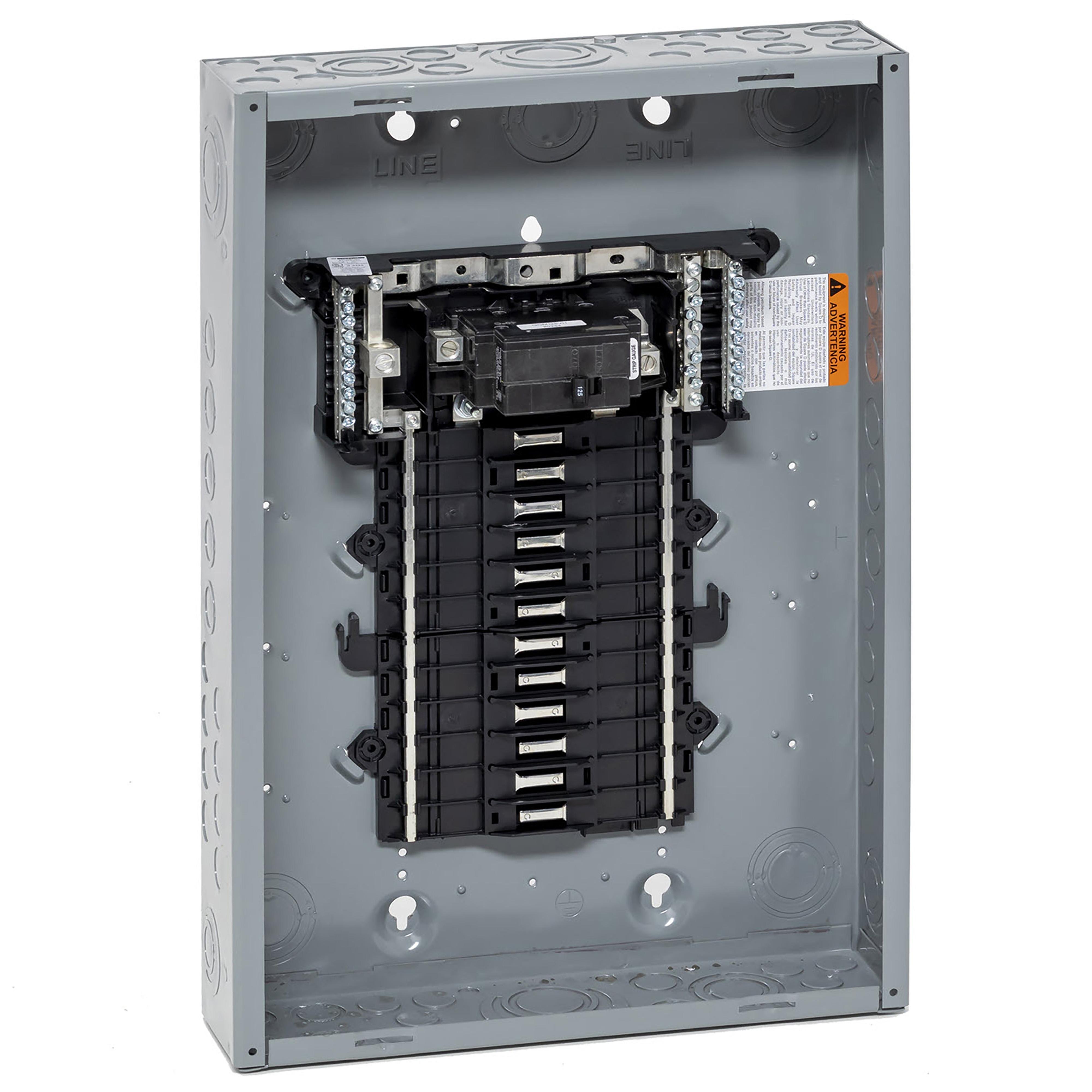 Picture of QO124M125P - Load center, QO, 1 phase, 24 spaces, 34 circuits, 125A convertible main breaker, PoN, NEMA1