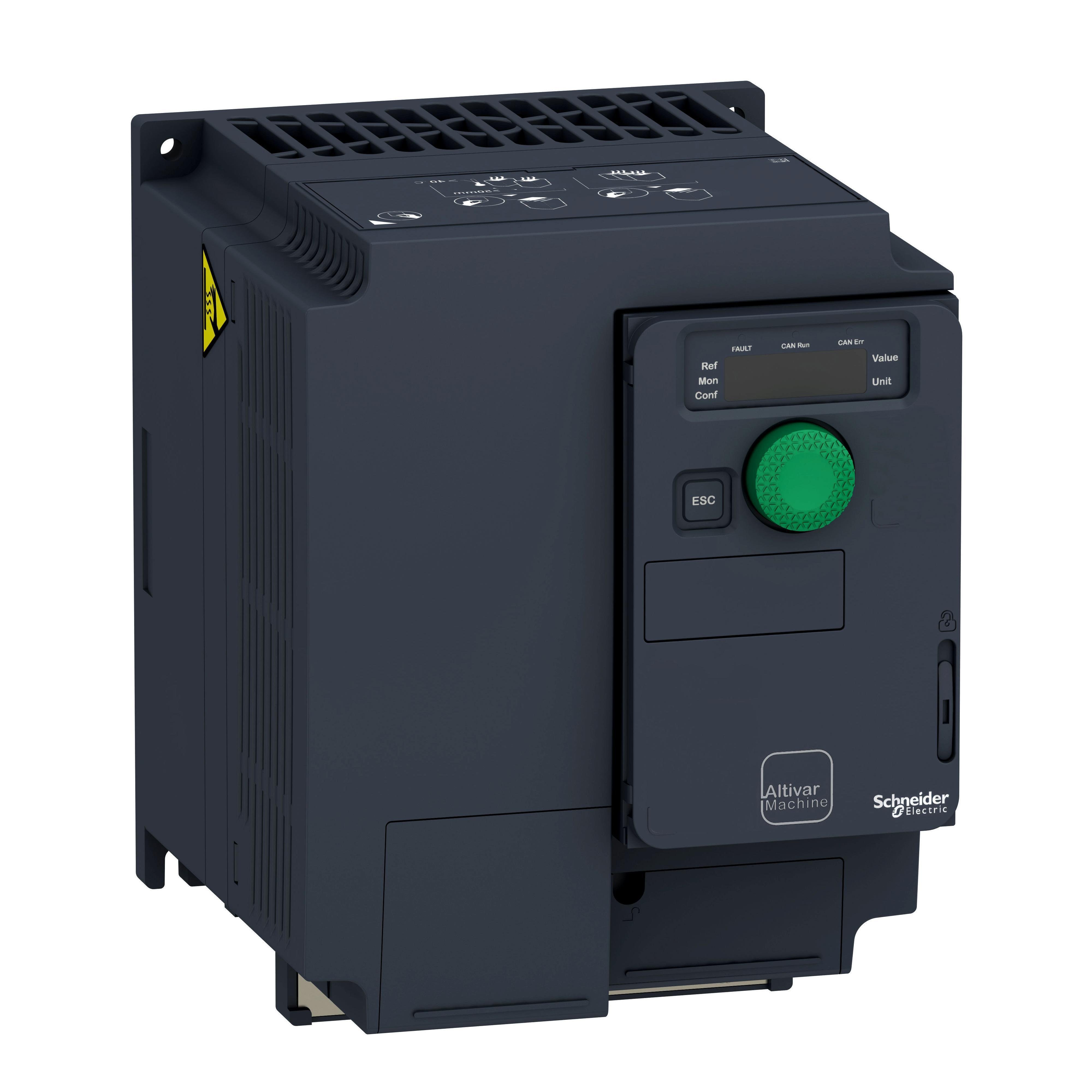Picture of ATV320U40M3C - variable speed drive, Altivar Machine ATV320, 4kW, 200 to 240V, 3 phases, compact