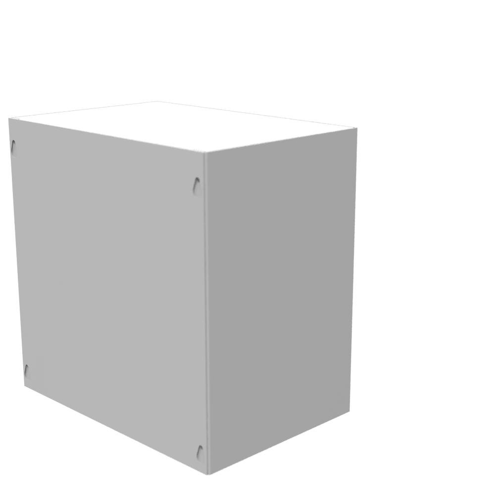 Picture of 12128-SC1-NK - 12x8x12 Screw Cover Type 1 UL Listed Steel No Knockouts ANSI 61 Gray Cover With Teardrop Slots Mounting Holes In Back