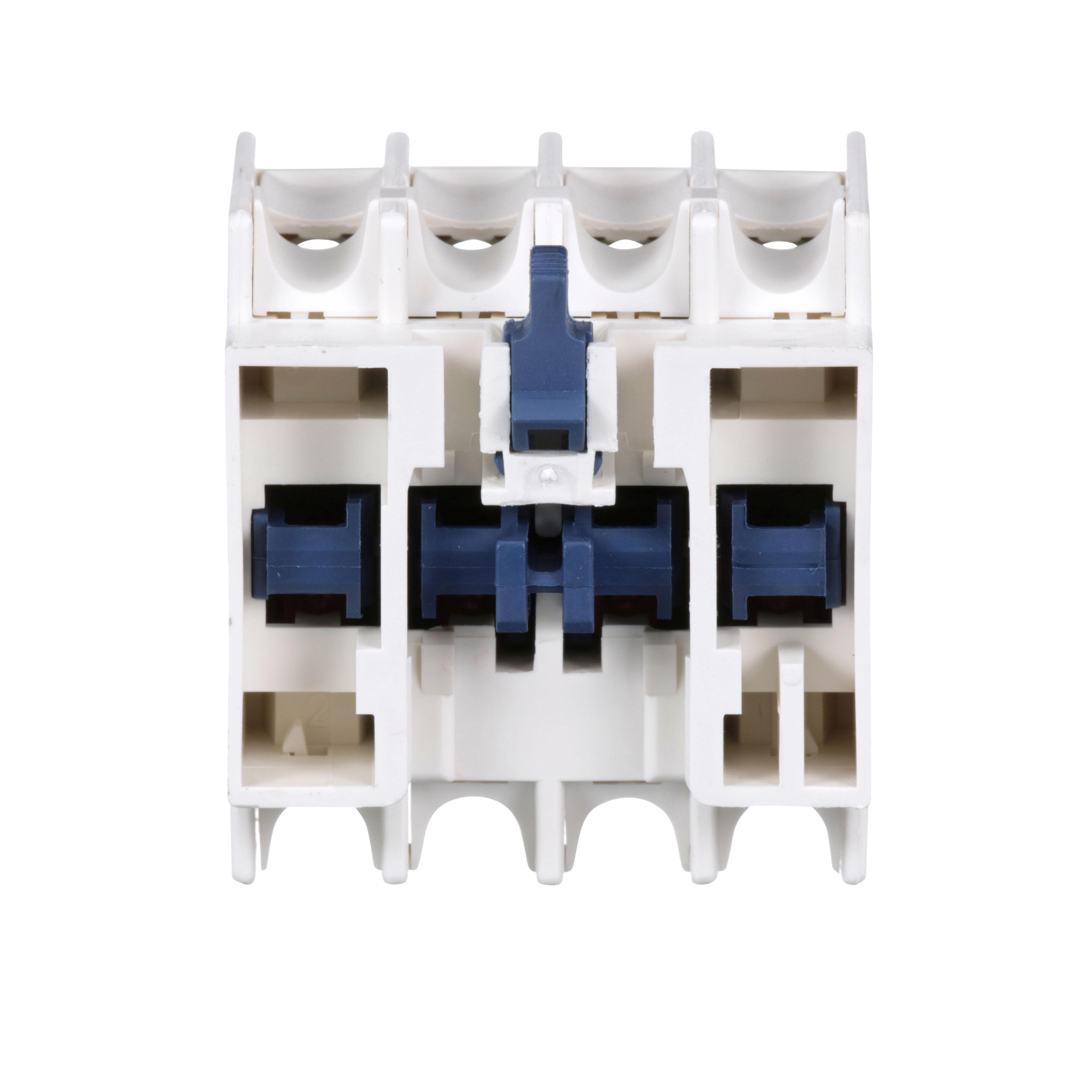 Picture of LADN40 - TeSys Deca, auxiliary contact block, 4 NO, top mount, screw clamp terminals, for LC1D09 to LC1D150 contactors