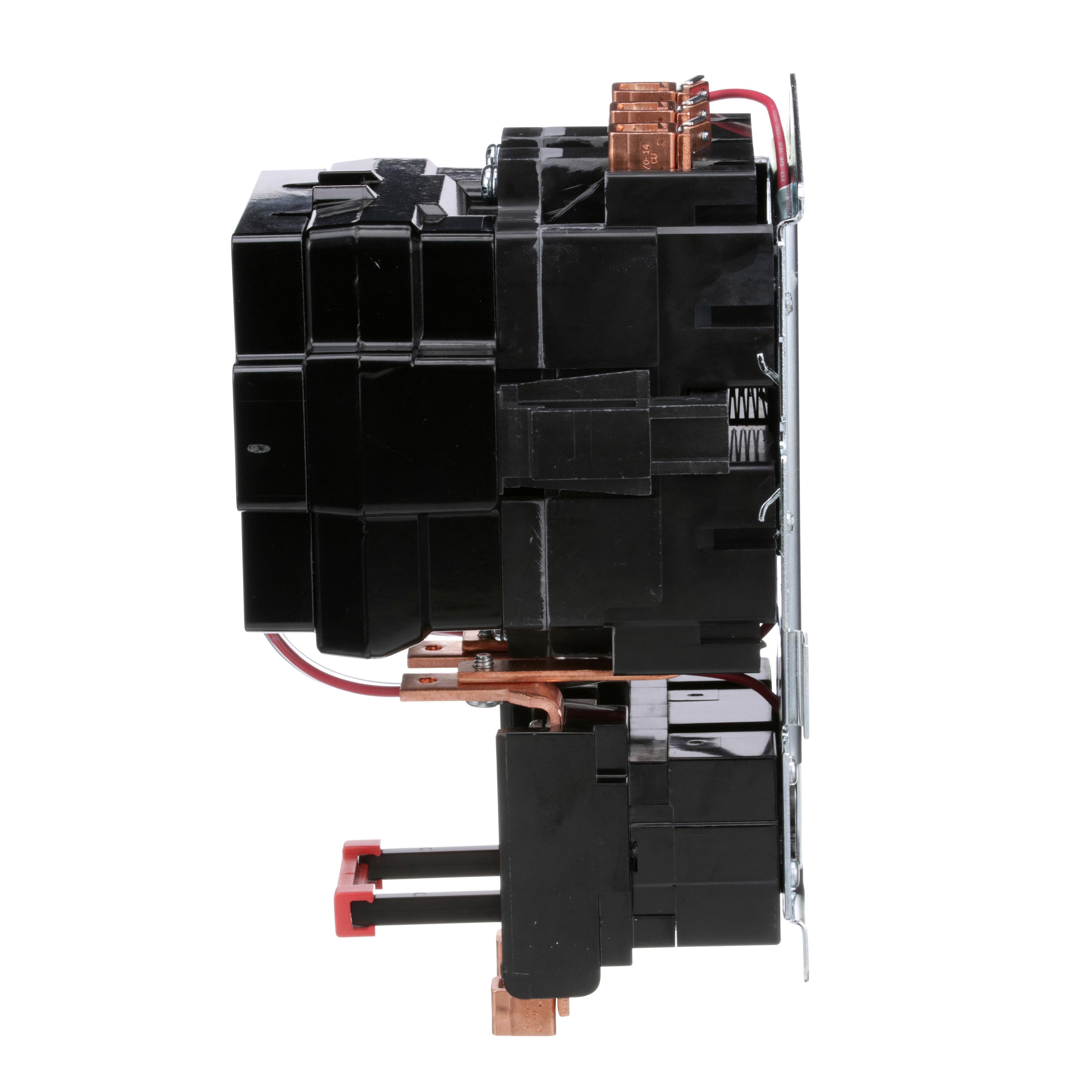 Picture of 8536SEO1V02S - NEMA motor starter, Type S, nonreversing, Size 3, 90A, 50HP at 460VAC, 5kA SCCR, 3 phase, 3 pole, melting alloy, 120VAC coil, open
