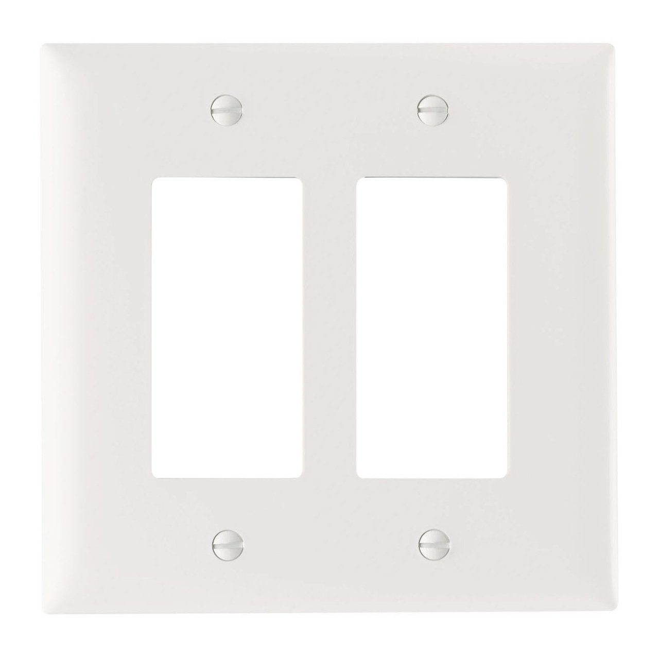 TPJ262W - TradeMaster® Junior Jumbo 2-Gang Nylon Wall Plate, 2 Decorator Openings, White