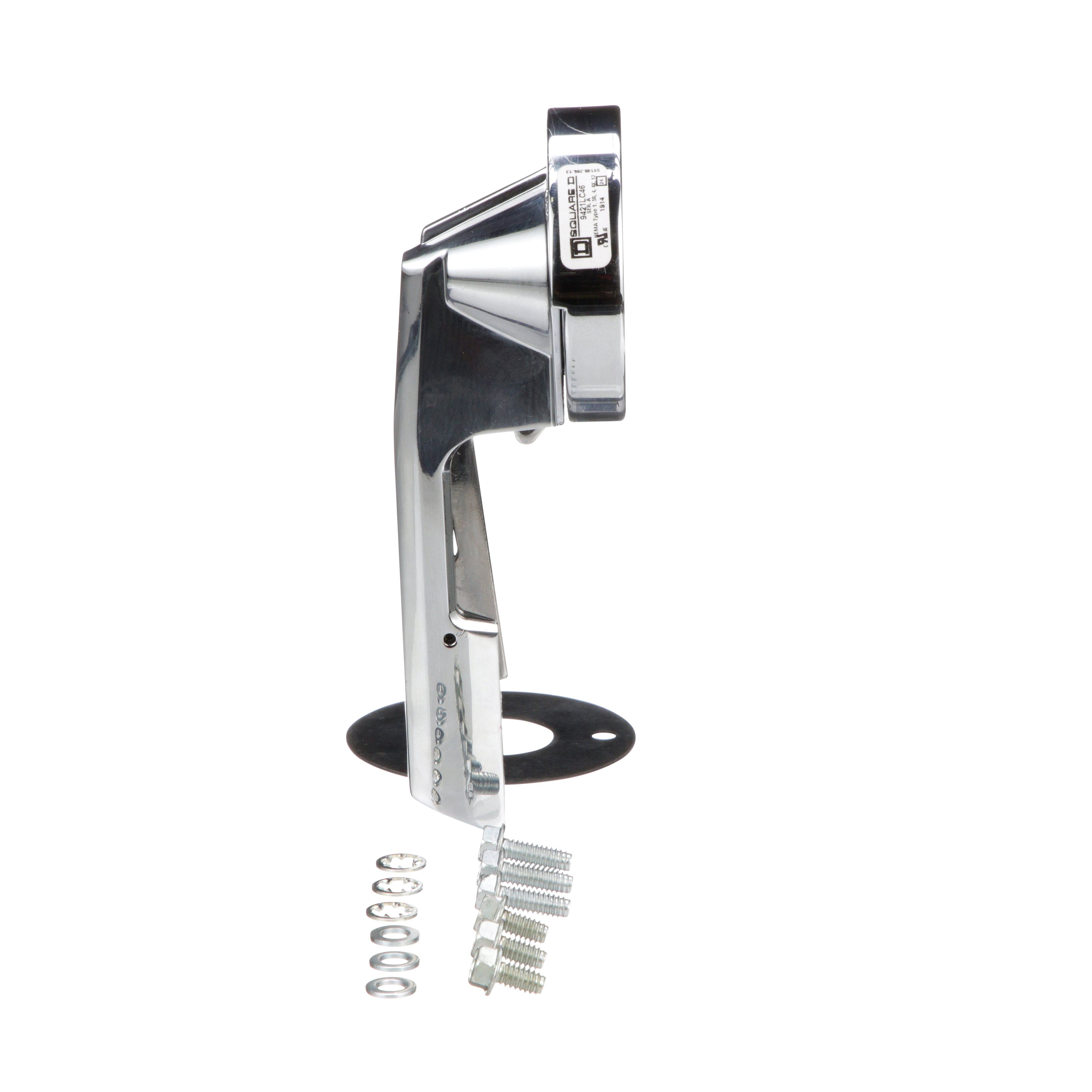 Picture of 9421LC46 - Circuit breaker accessory, PowerPacT B/H/J/L, handle assembly, rotary, 6 inch, 125A to 300A, NEMA 3/4/4X, chrome plated