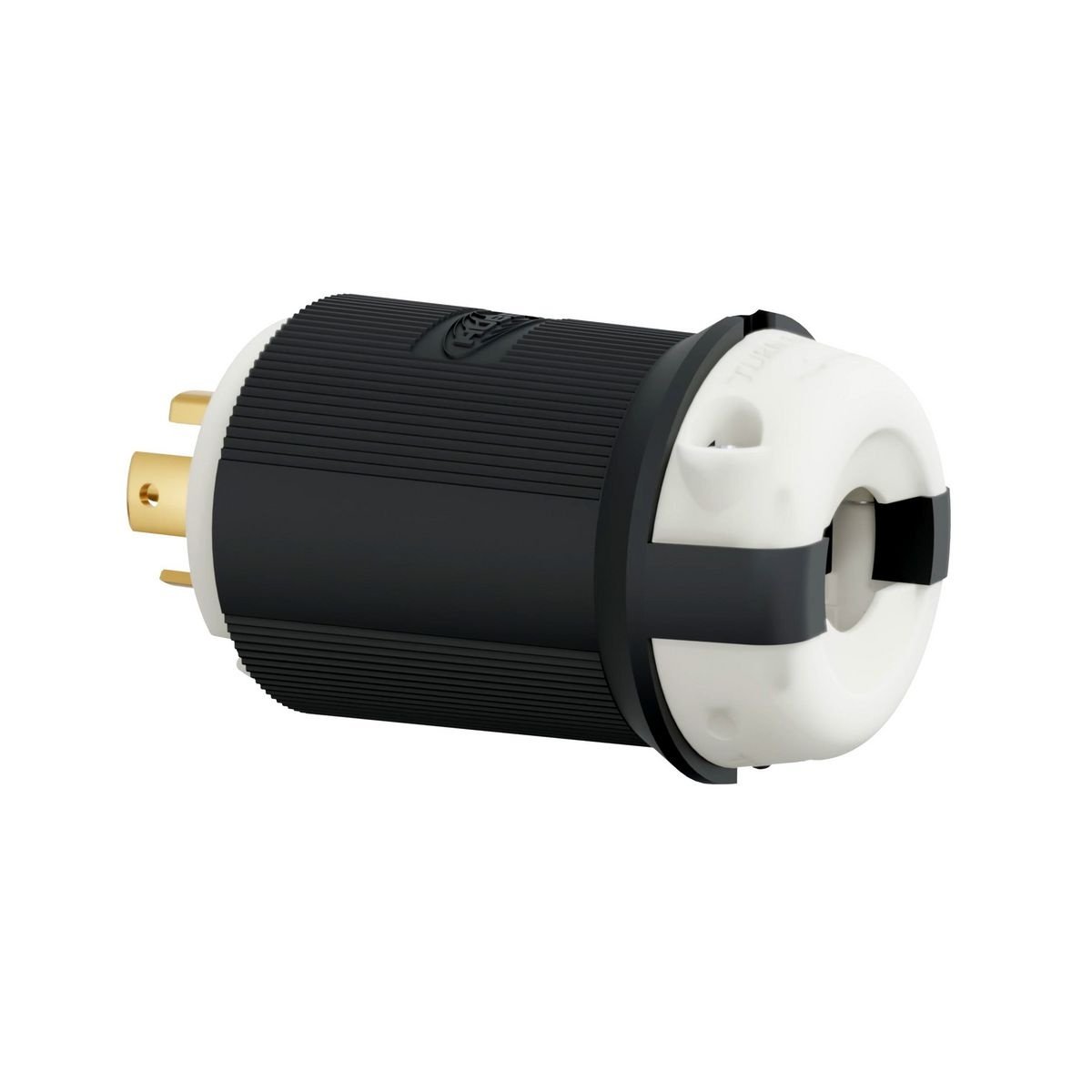 Picture of HBL2821ST - Locking Devices, EdgeConnect™ Twist-Lock®, Industrial, Male Insulgrip® Plug, 30A 3-Phase 277/480V AC, 4-Pole 5-Wire Grounding, L22-30P, Spring Terminal, Black and White Nylon.