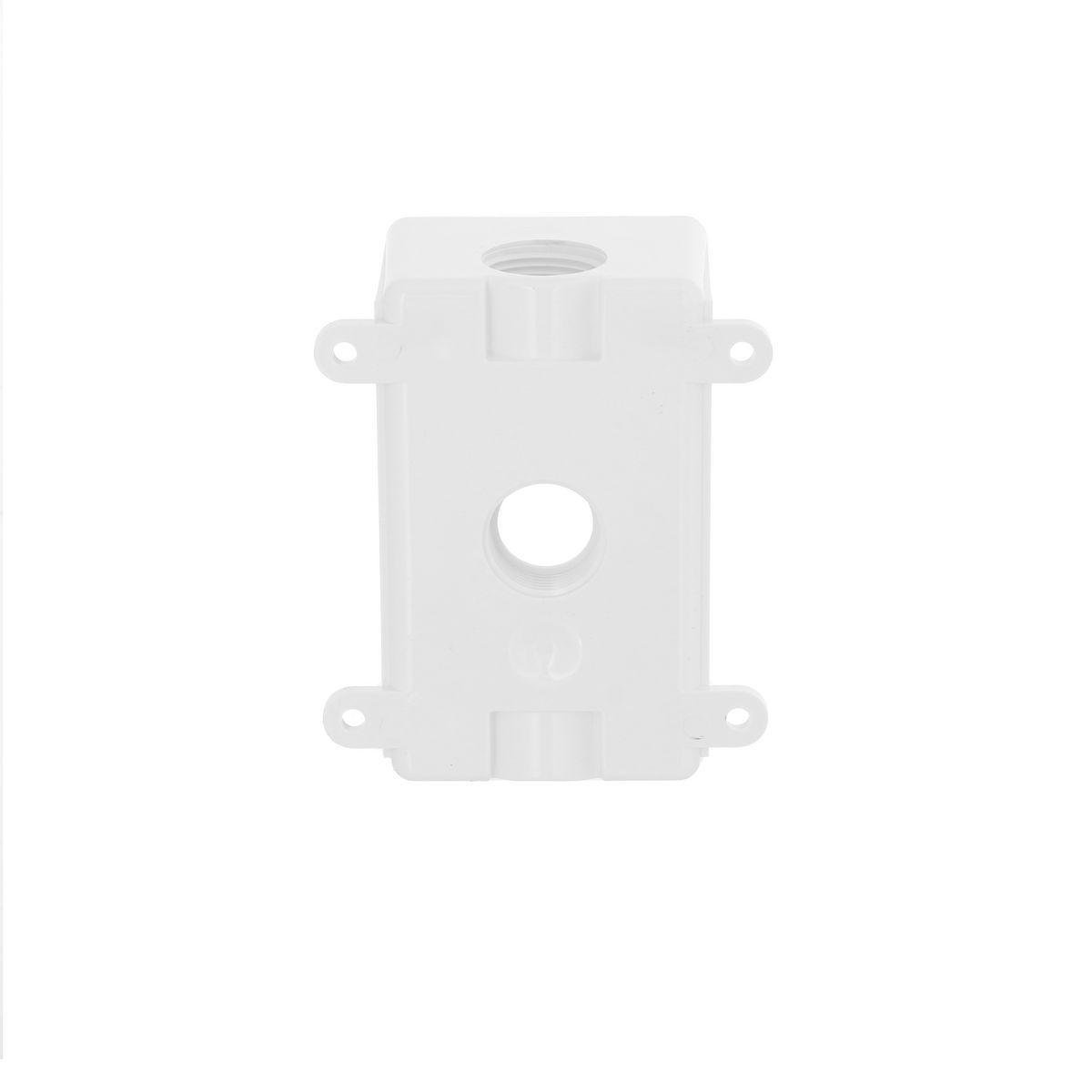 Picture of PSB37550WH - 1-Gang Weatherproof Box, Three 1/2 in or 3/4 in Threaded Outlets, White
