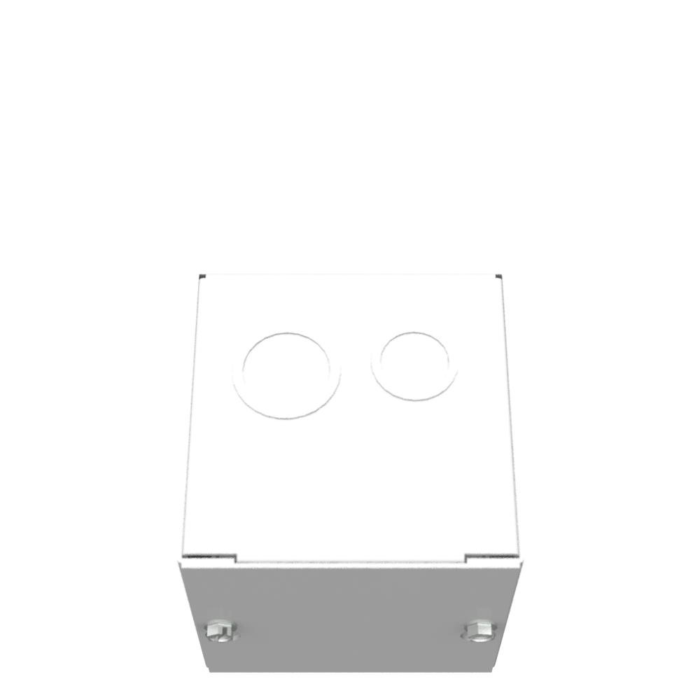 Picture of 444-SC1 - 4X4X4 Screw Cover Type 1 UL Listed Steel Knockouts ANSI 61 Gray Cover With Teardrop Slots Mounting Holes In Back