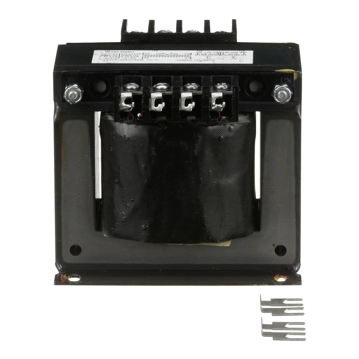 Picture of 9070T350D1 - Transformer, Type T, industrial control, 350VA, 1 phase, 240x480V primary, 120V secondary, 80C rise