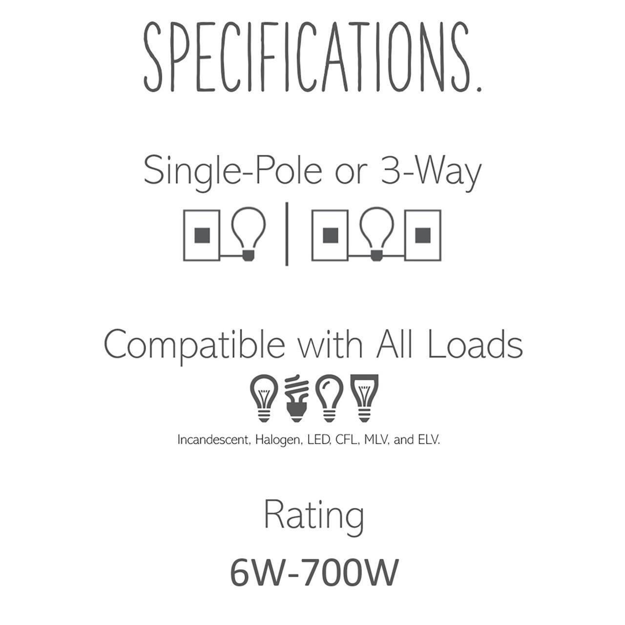 Picture of ADPD453LW2 - adorne® 450W CFL/LED Paddle Dimmer, White, with Microban®