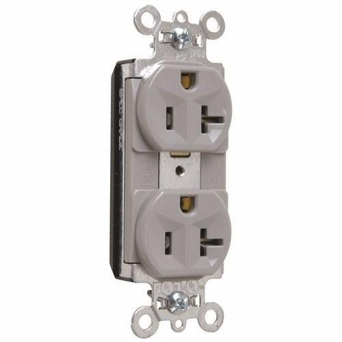 PT5362-GRY - PlugTail® 20A 125V Spec-Grade Duplex Receptacle, Gray