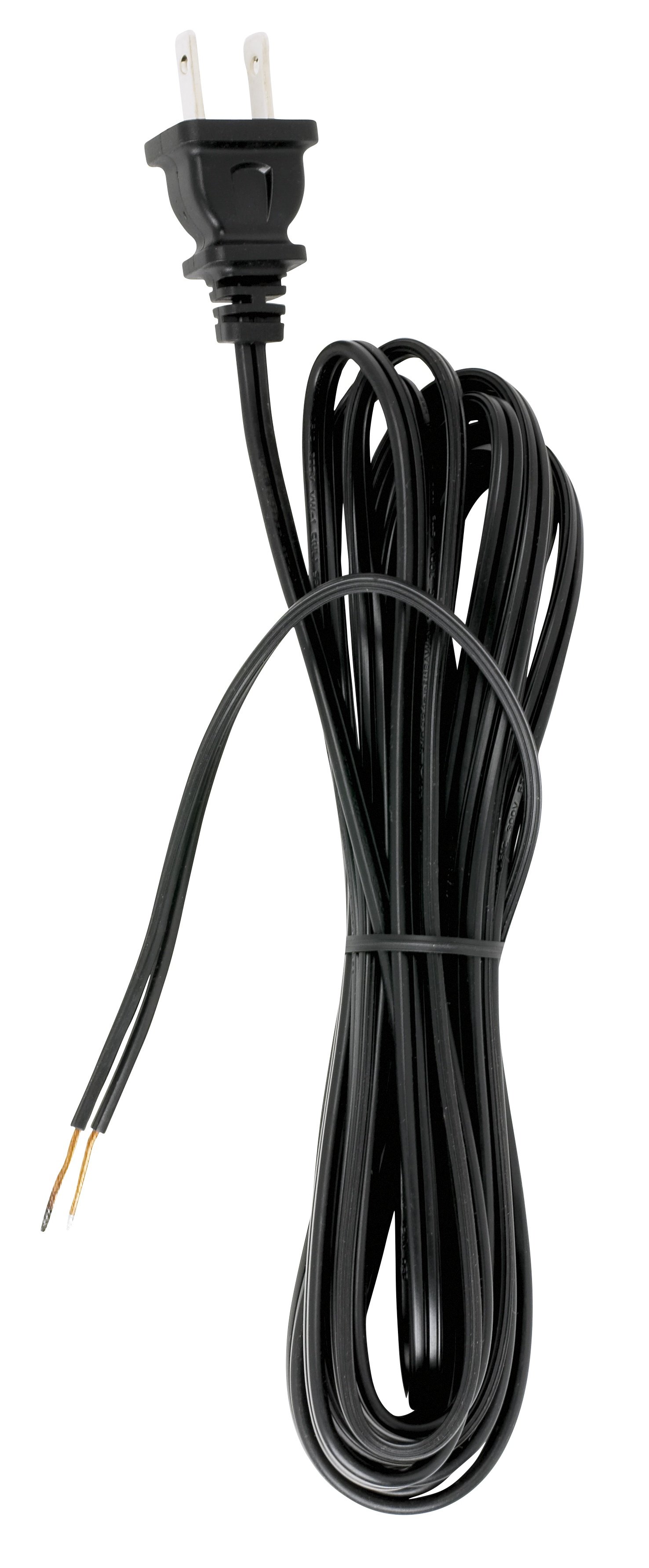 90-1530 - 18/2 SPT-1-105C All Cord Sets - Molded Plug - Tinned Tips 3/4" Strip with 2" Slit 100 Ctn. 15 Ft.