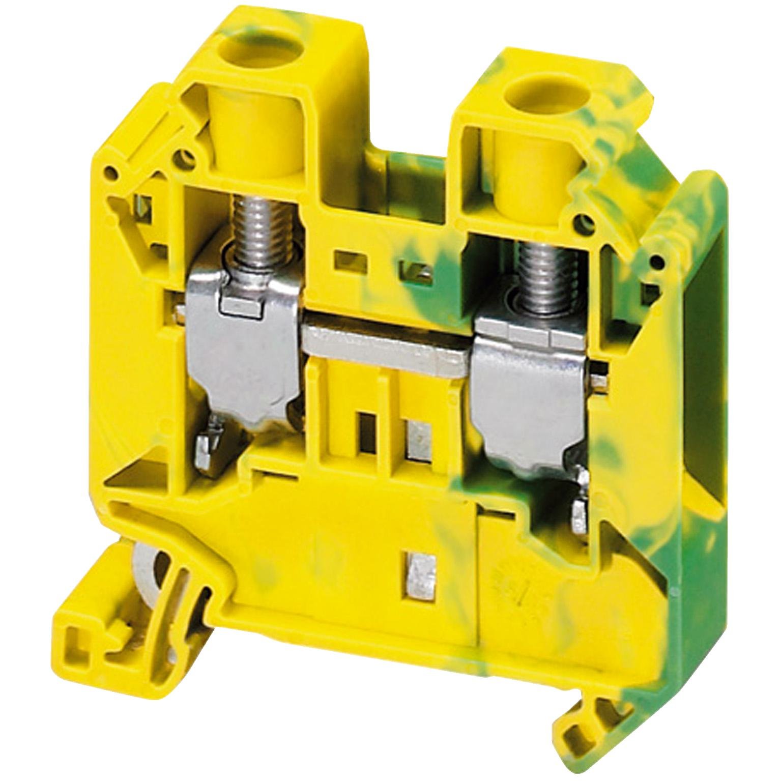 NSYTRV162PE - Terminal block, Linergy TR, green-yellow, 16mm², protective earth, 2 points, Set of 50