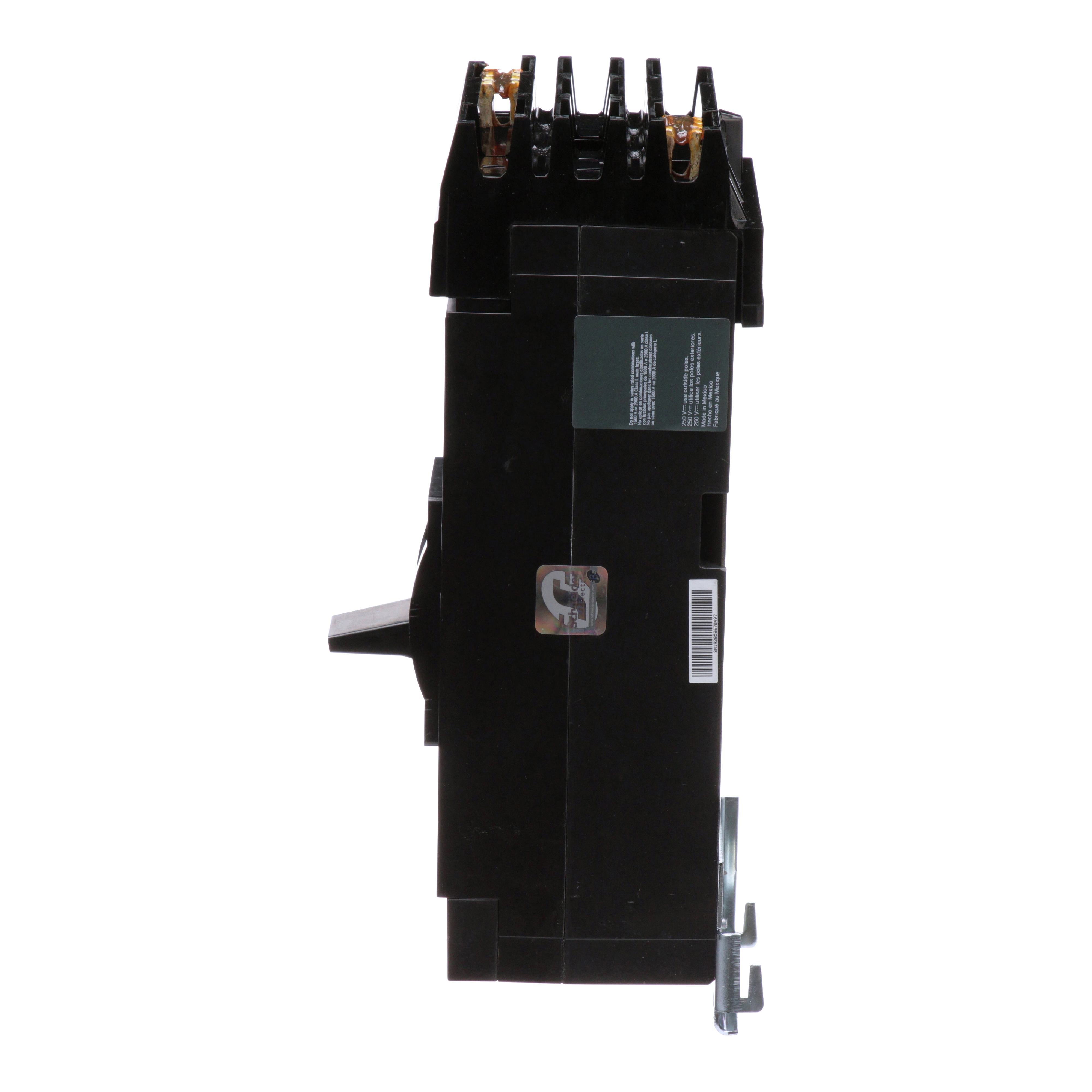 Picture of LHP36400MB - Circuit breaker, LH, 400A, 3 pole, 600VAC, 25kA, 250VDC, 50kA, lugs, thermal magnetic, short handle