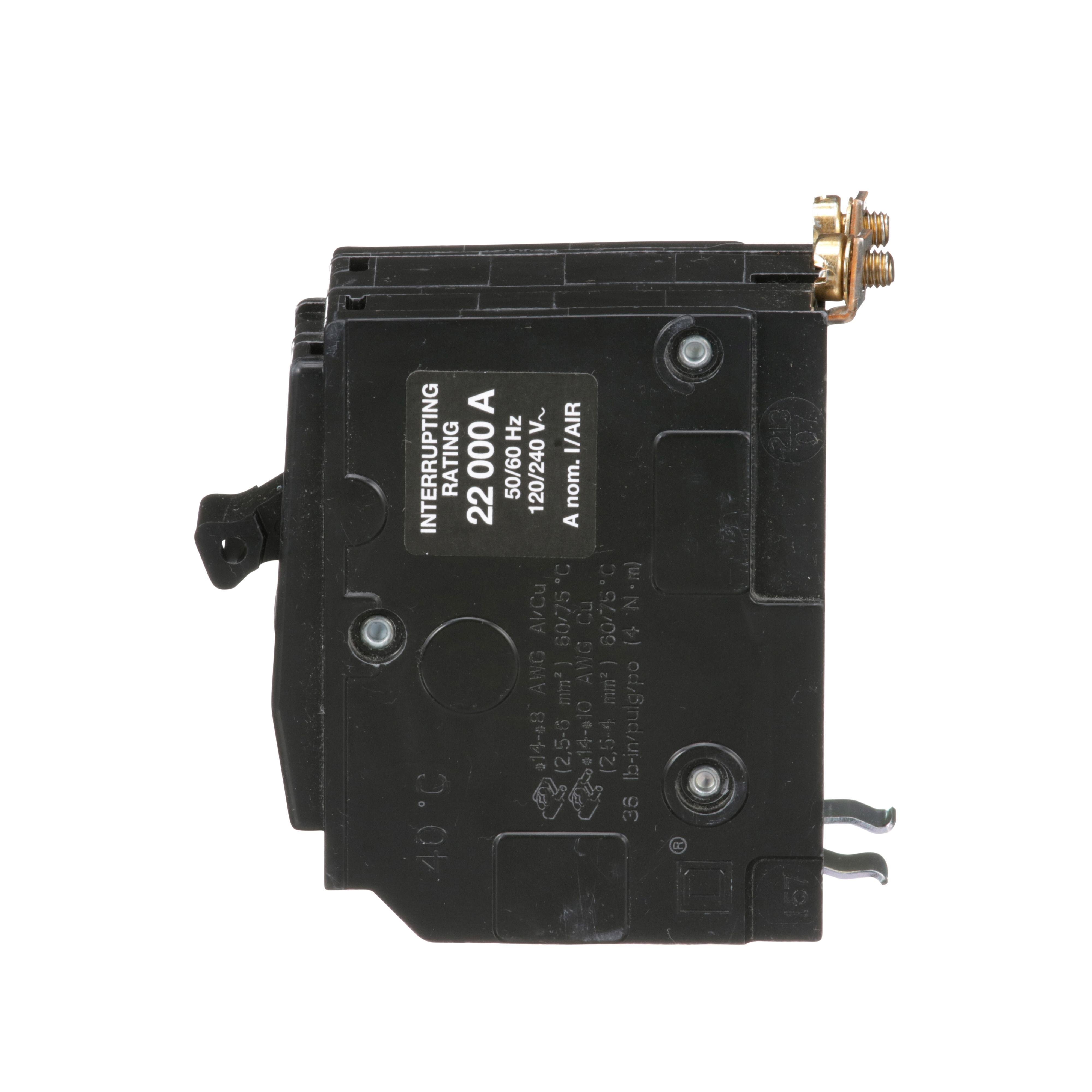 Picture of QOB220VH - Mini circuit breaker, QO, 20A, 2 pole, 120/240VAC, 22kA, bolt on