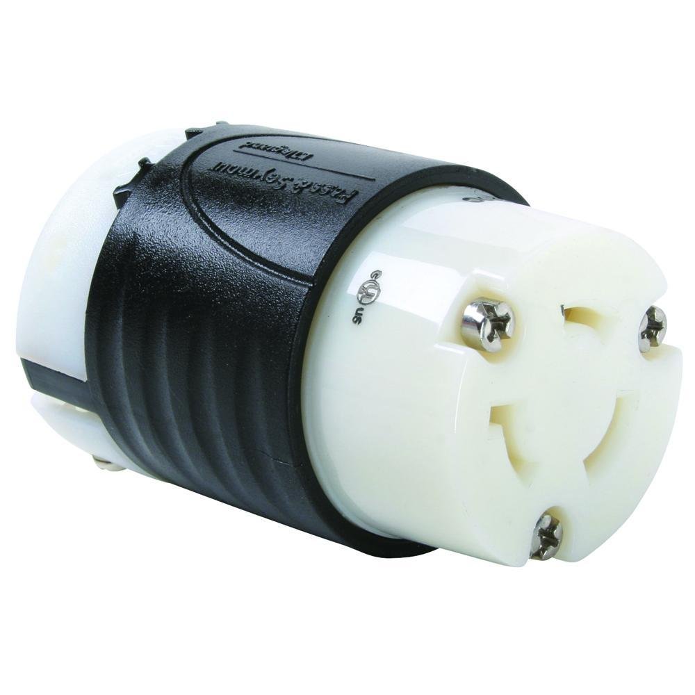 L820-C - 20A NEMA Connector L820 - Black Back, White Front Body
