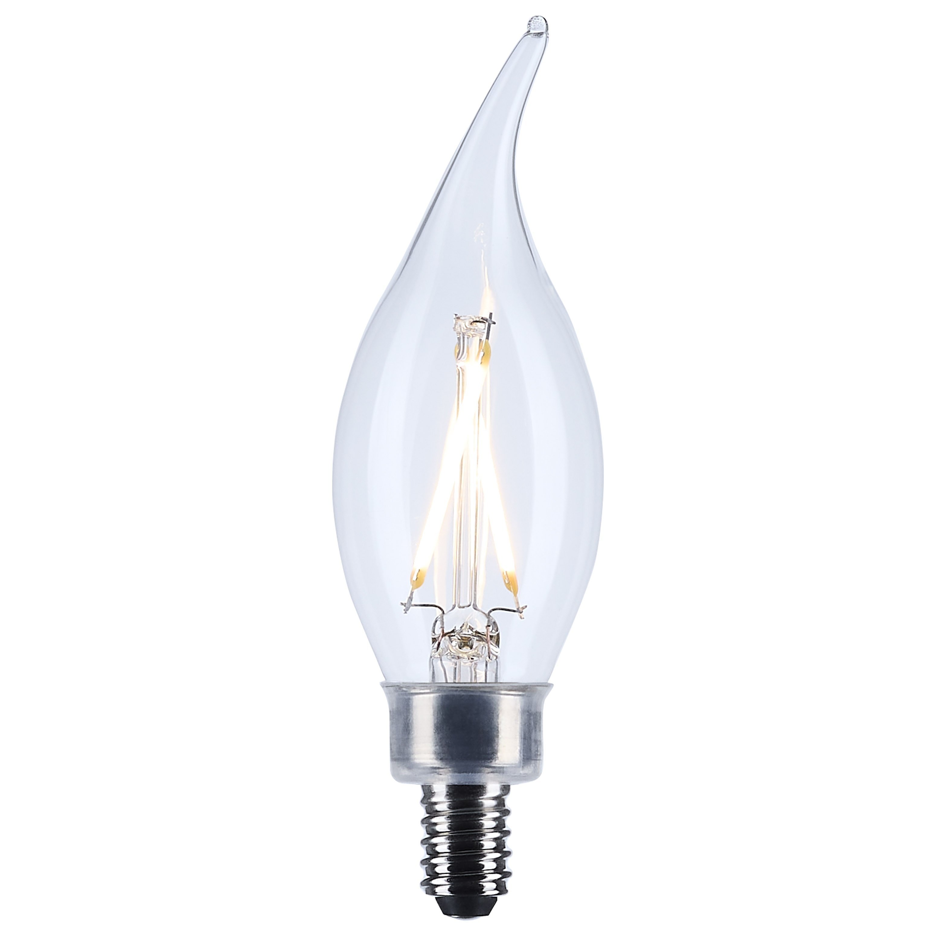 S21294 - 3 Watt CA10 LED - Clear - Candelabra base - 90 CRI - 2700K - 120 Volt