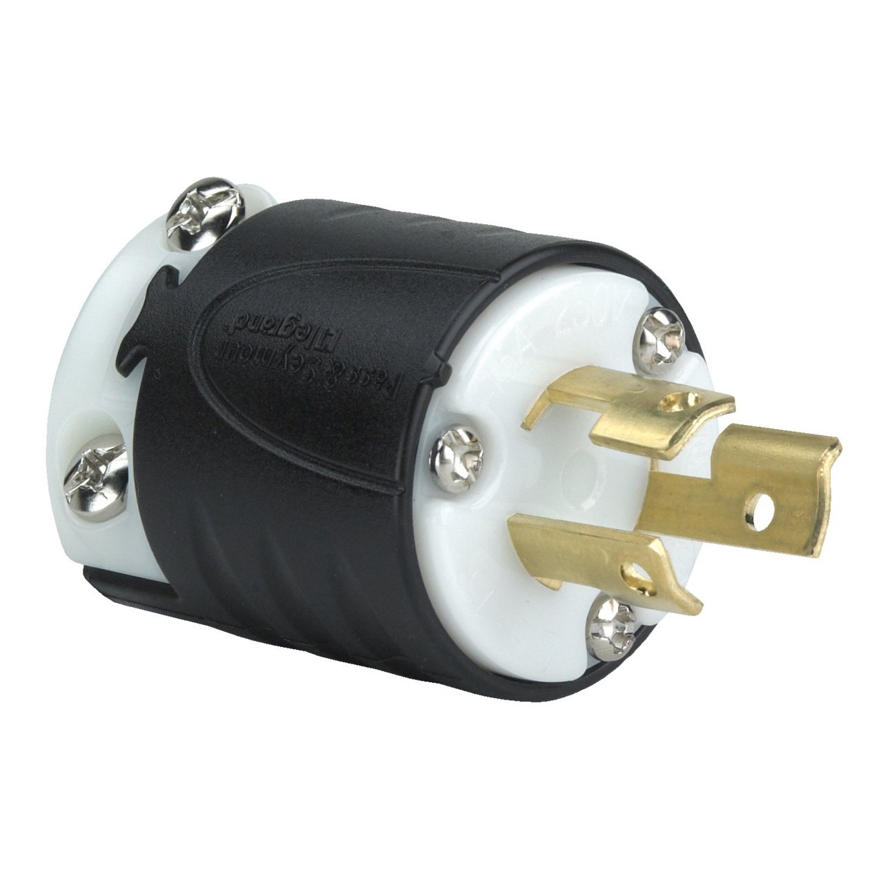 PSL615-P - 15A NEMA L615 Plug - Black Back, White Front Body