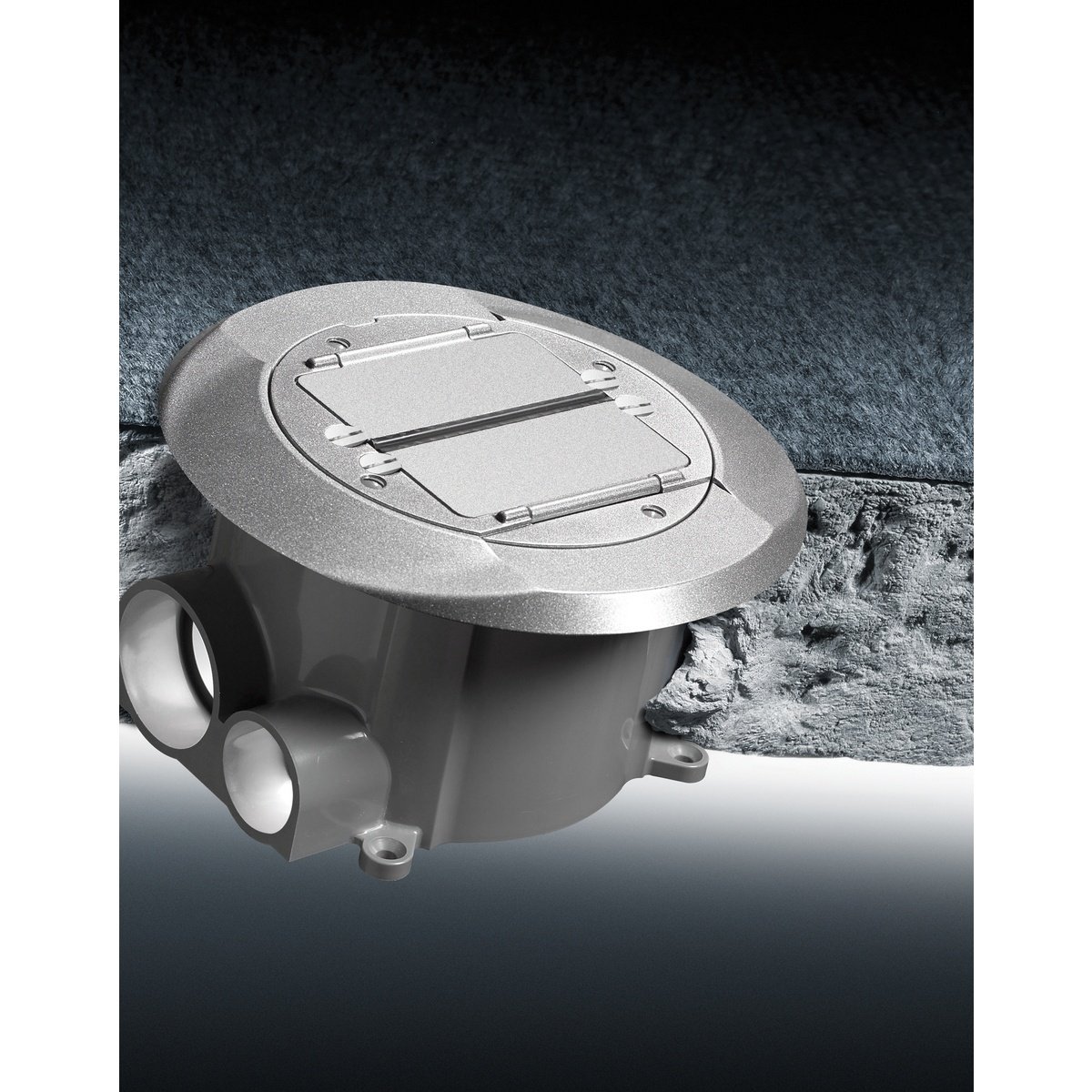 Picture of S1PFB - Round Flush Floorboxes, PVC, 3.00" Minimum Dept of Pour