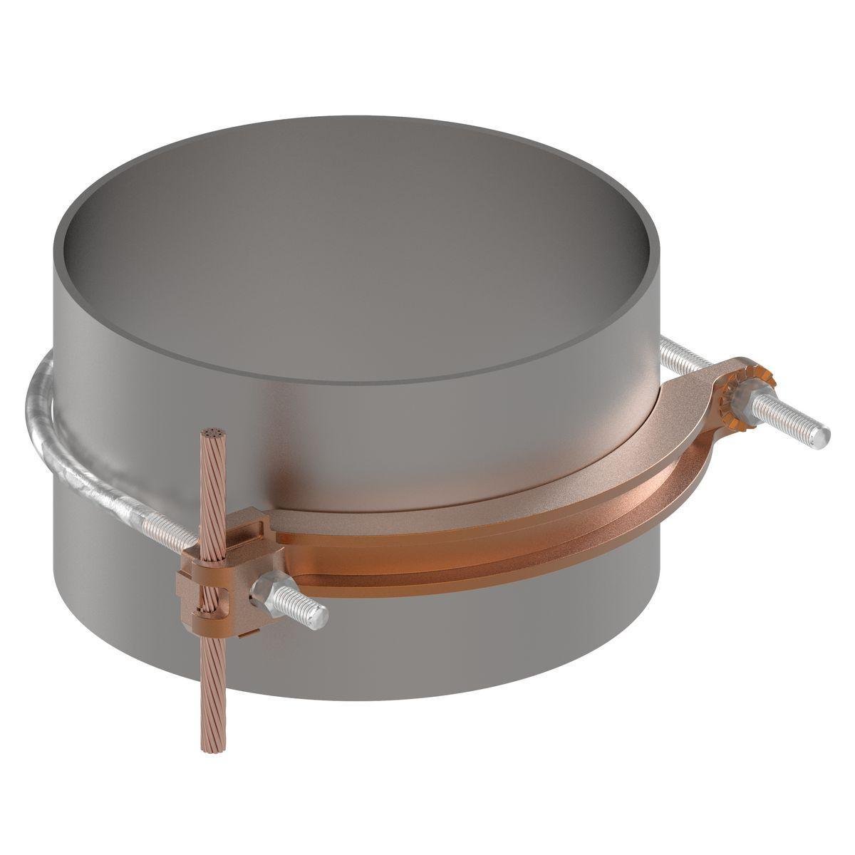 Picture of GAR3907 - Mechanical Grounding Connector, Conductor to Water Pipe, 4-4/0 AWG, 8" Pipe, 3/8" Stud