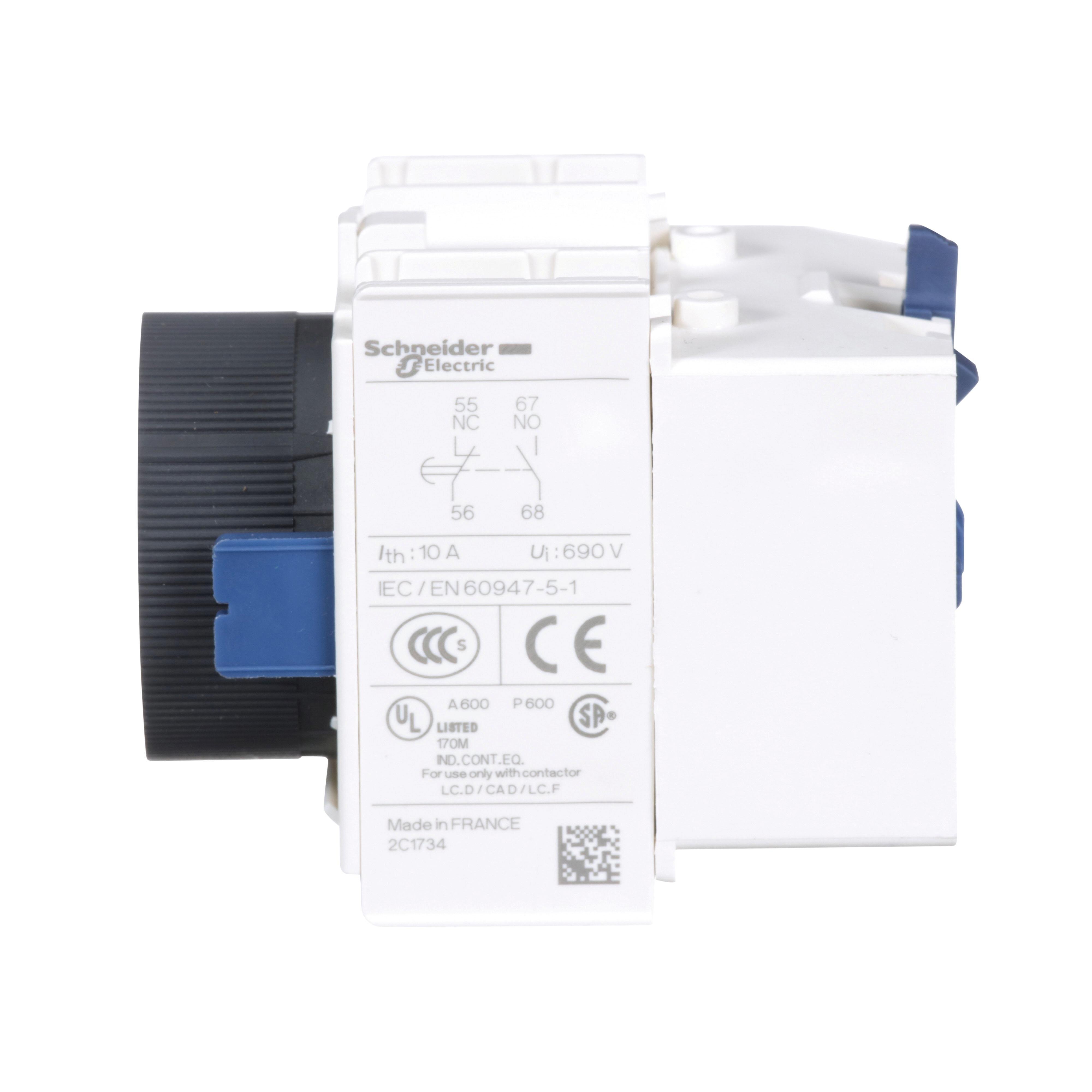 Picture of LADT2 - TeSys Deca, pneumatic time delay attachment, on delay, 0.1 to 30 sec, 1 NO and 1 NC, screw clamp terminals