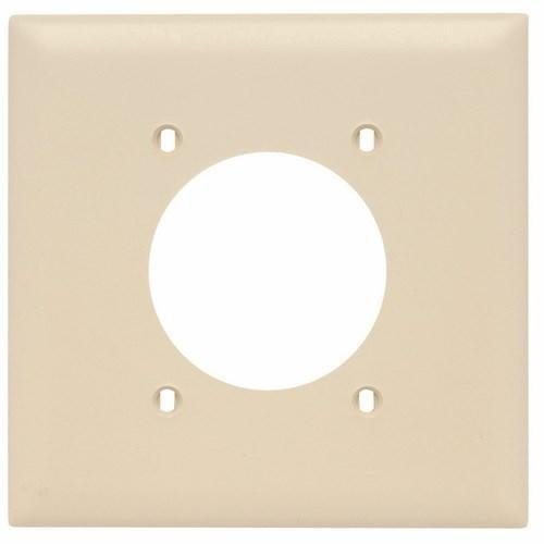 TP703-I - TradeMaster® 2-Gang Nylon Wall Plate, 2.1563-in Power Outlet Receptacle Opening, 4 Mtg Holes, Ivory