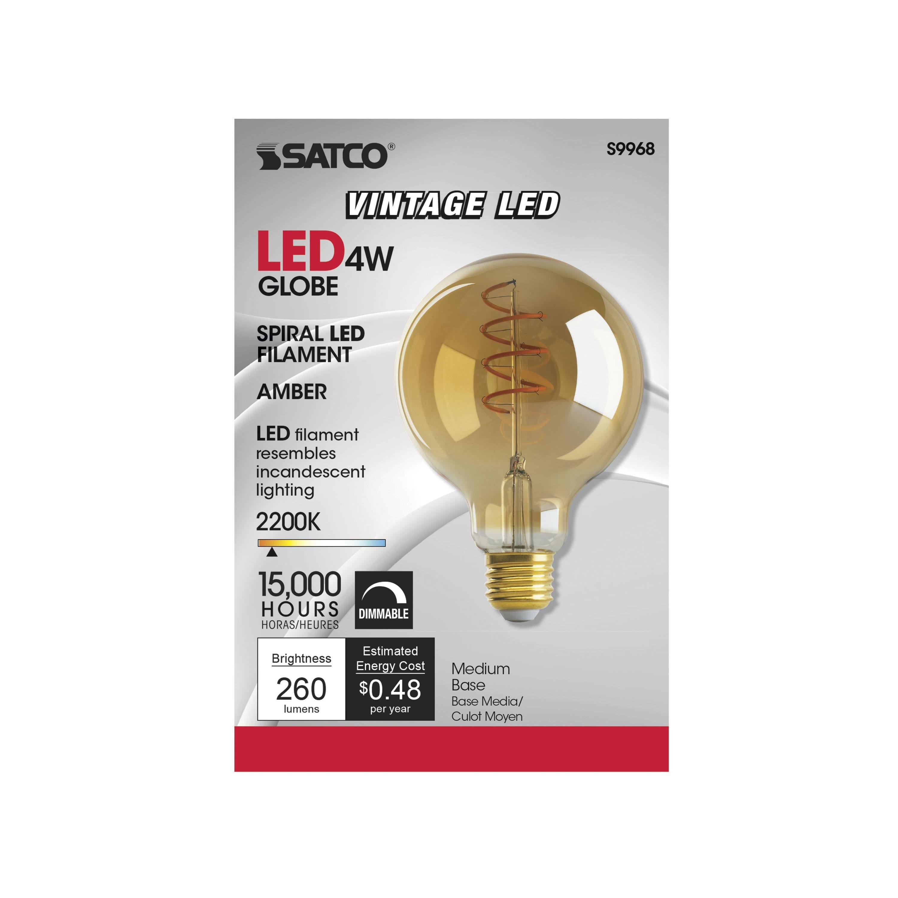 Picture of S9968 - 4.5 Watt G30 LED - Amber - Medium base - 2000K - 240 Lumens - 120 Volt