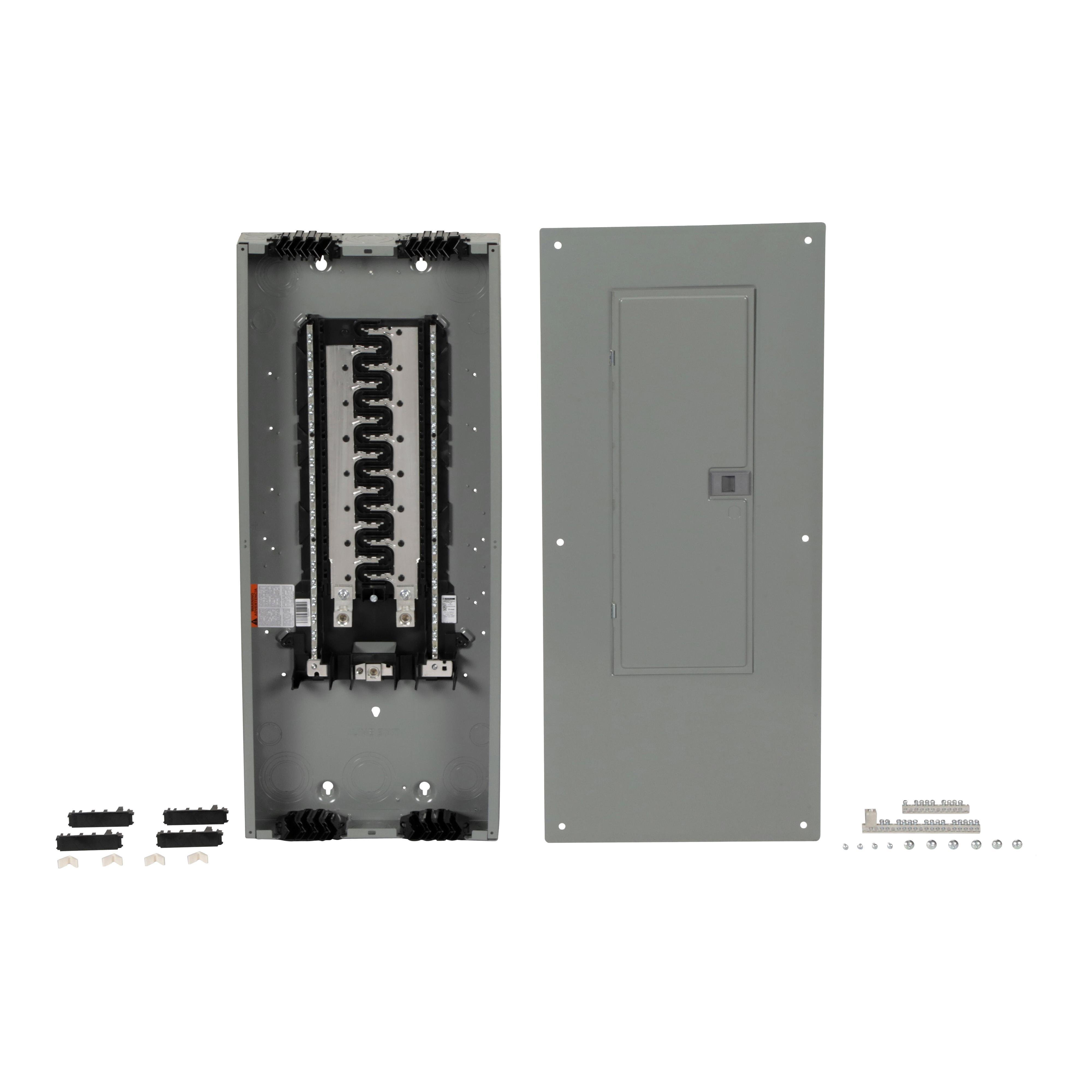 Picture of HOM3060L225PQGC - Load center, Homeline, 1 phase, 30 spaces, 60 circuits, 225A convertible main lugs, PoN, NEMA1, Qwik-grip, gnd bar