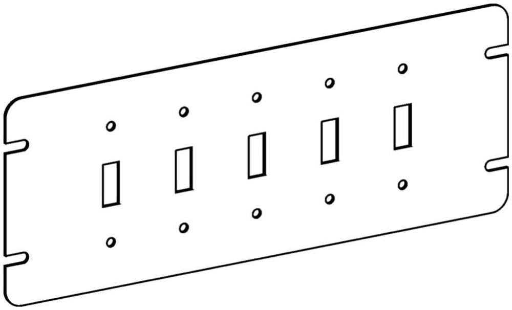 4M5-TS - FLAT, 5-GANG SWITCH BOX TOGGLE SWITCH DEVICE COVER