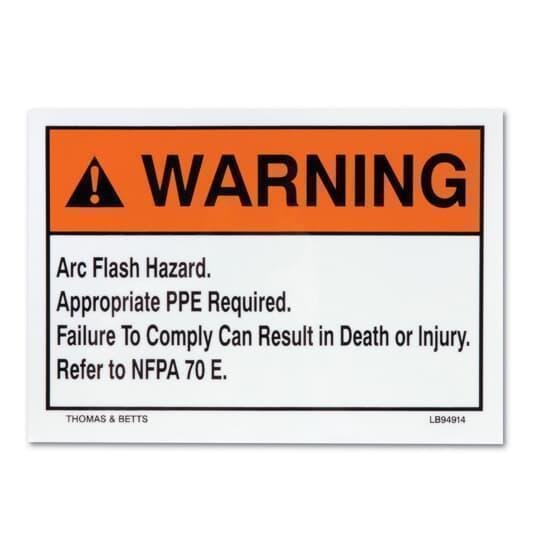 LB94913 - WARNING ARC FLASH HZD LBL 3-1/2 X10