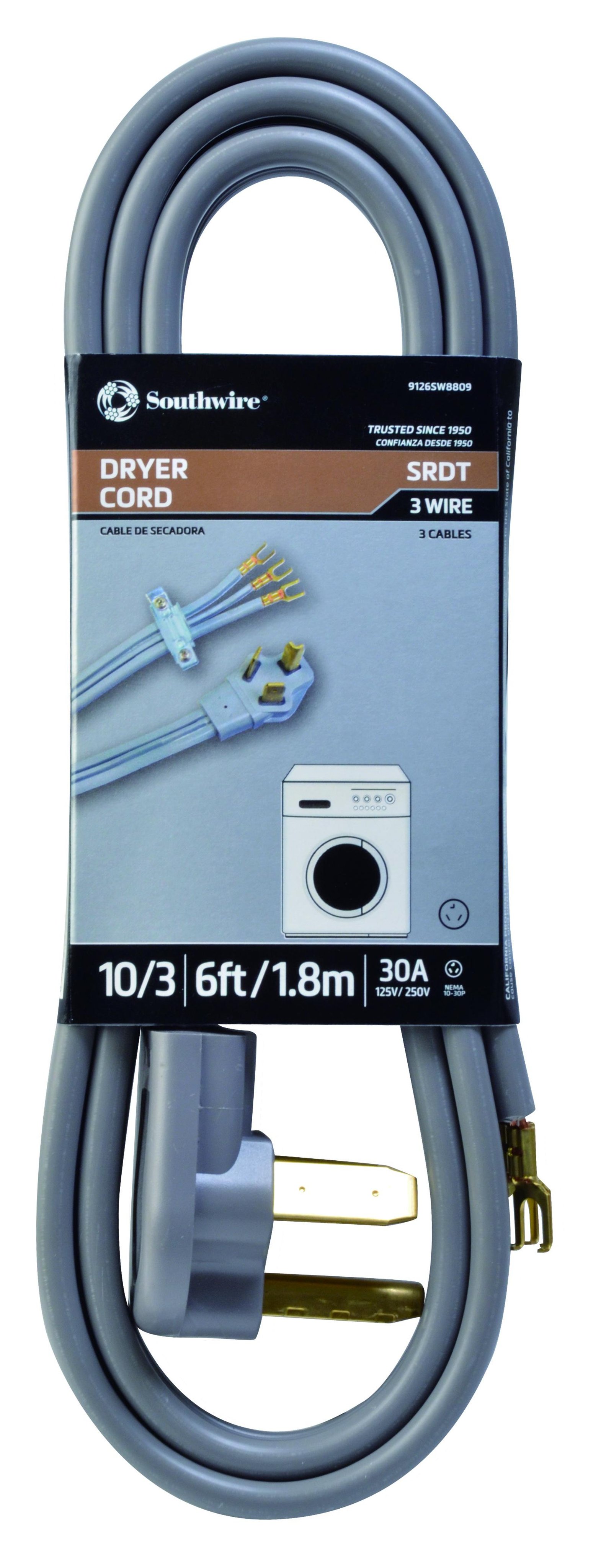 Picture of 9126SW8809 - 10/3 6' Flat Dryer Cord