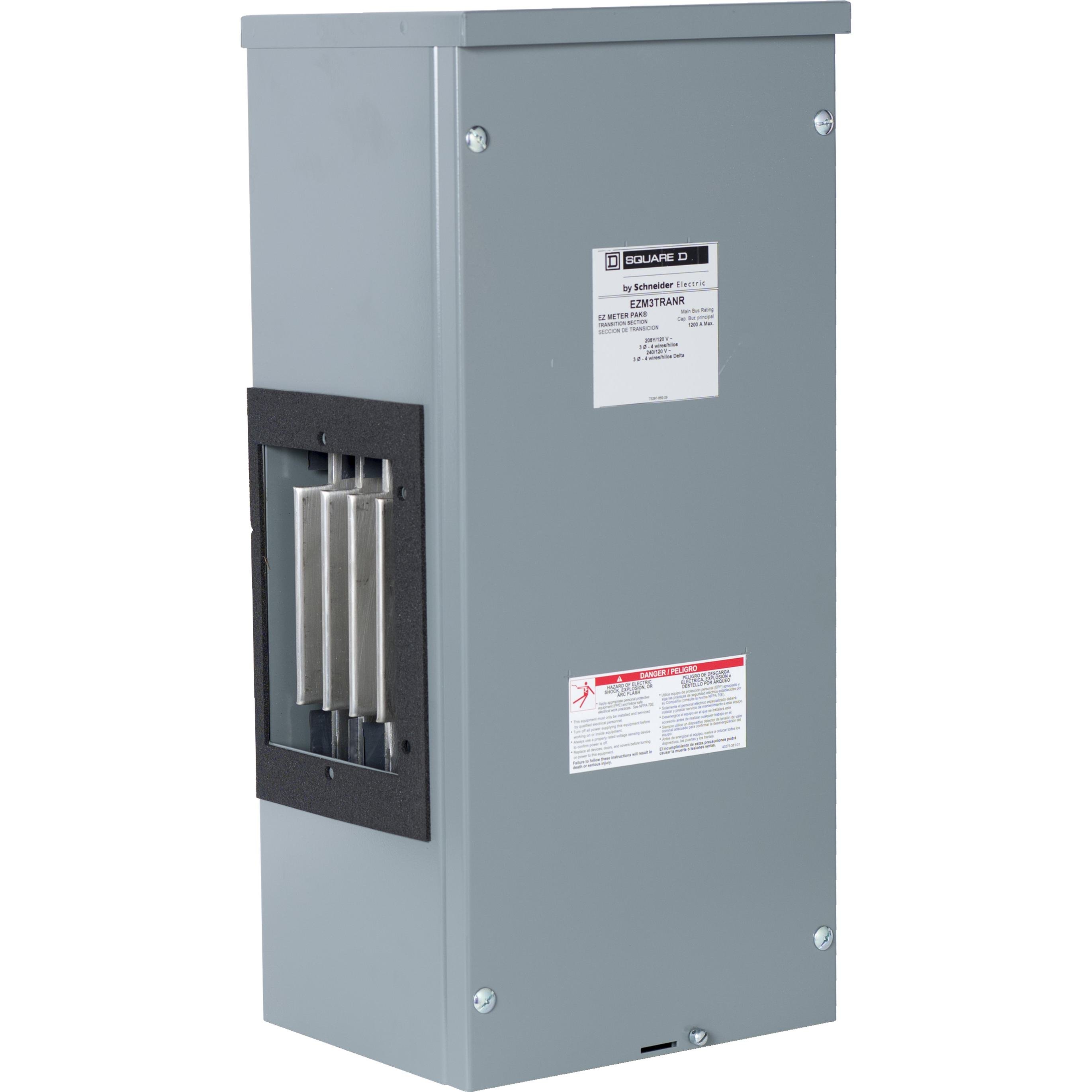 Picture of EZM3TRANR - Meter accessory, EZ Meter-Pak, transition section, right, 1200A bus, 3 phase