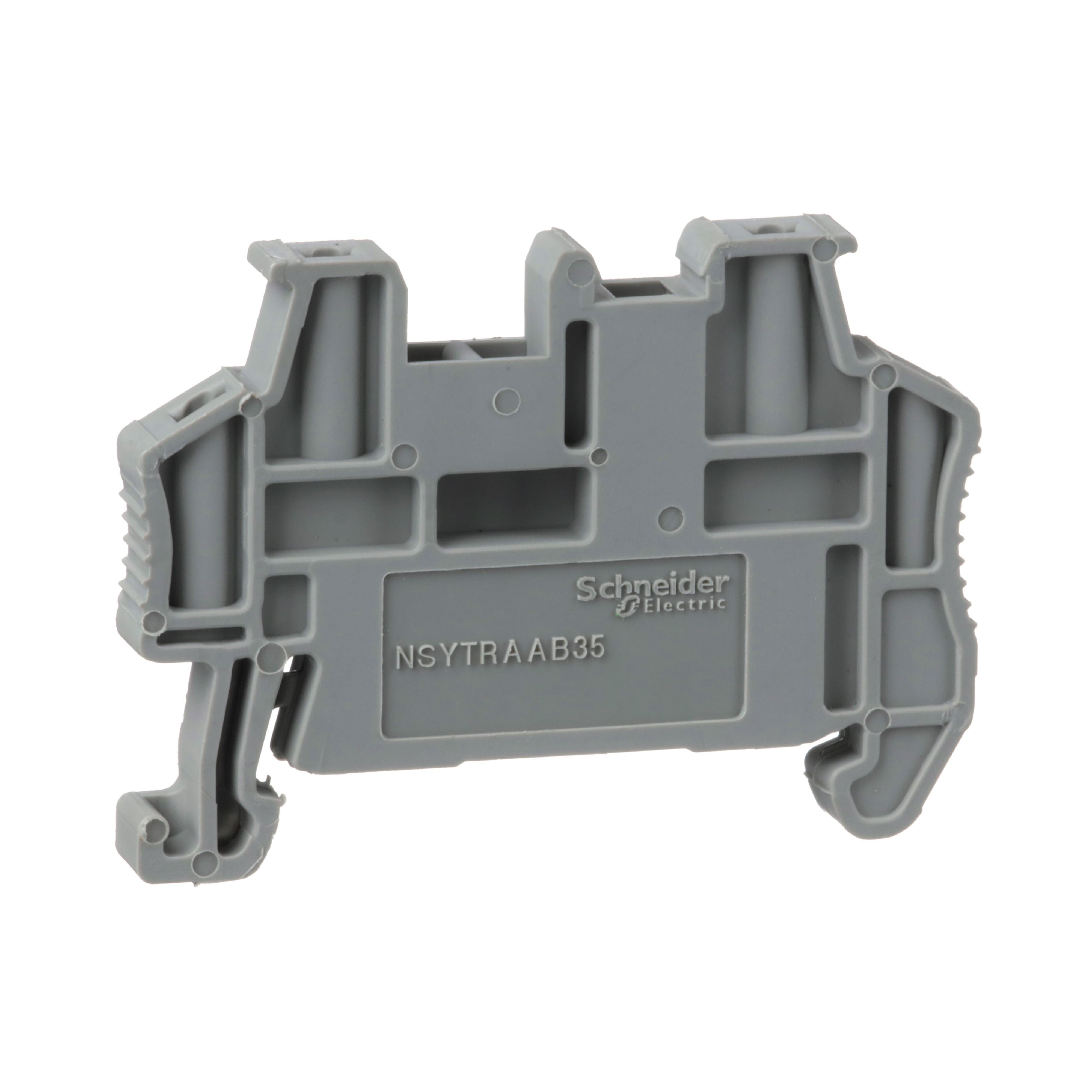 NSYTRAAB35 - Linergy terminal blocks, end bracket, snap on, for 35 mm DIN rail, 5.2 mm wide, markable